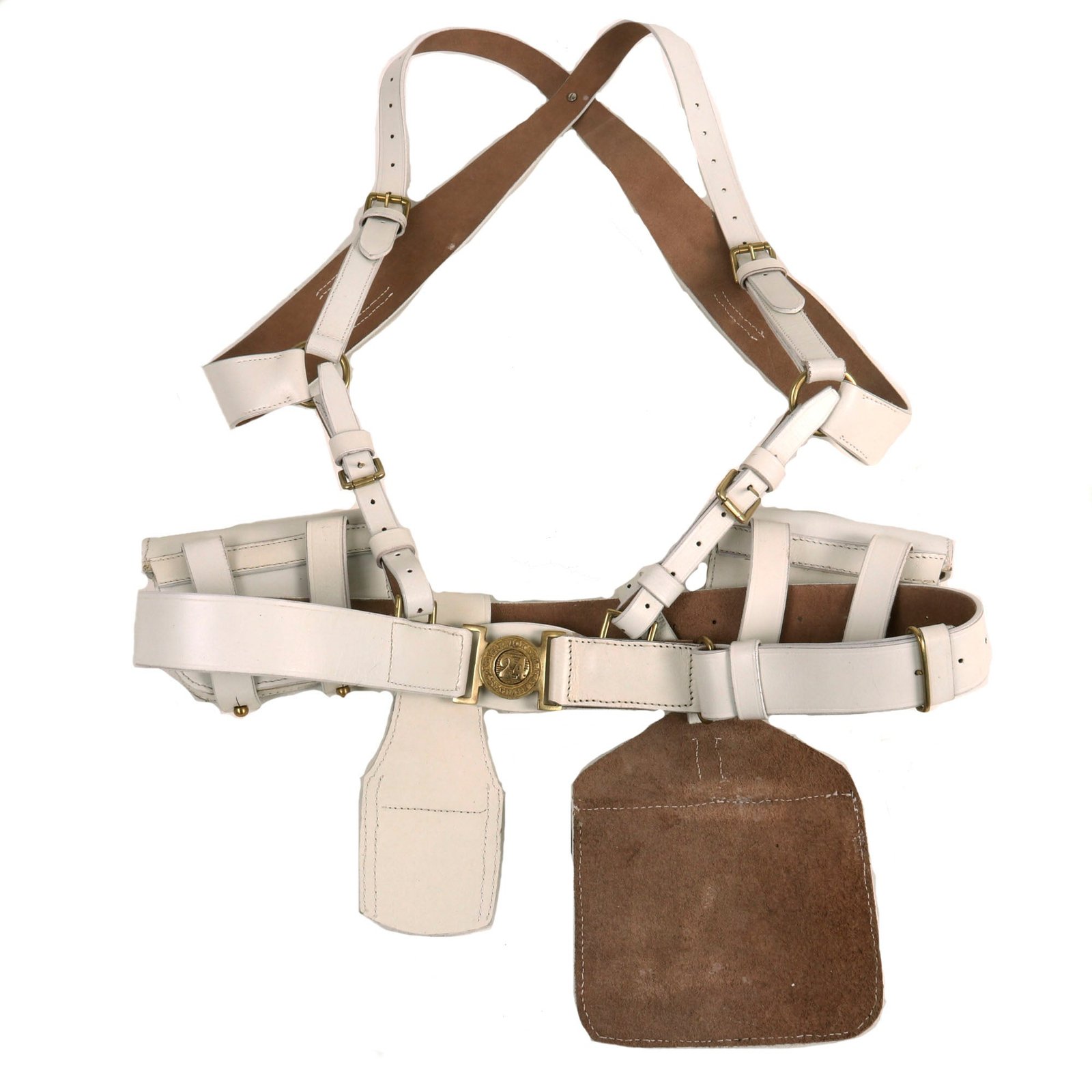 Buy British Zulu War M-1871 Valise Equipment Set - Polished White Leather | Original Firearms Antique For Sale