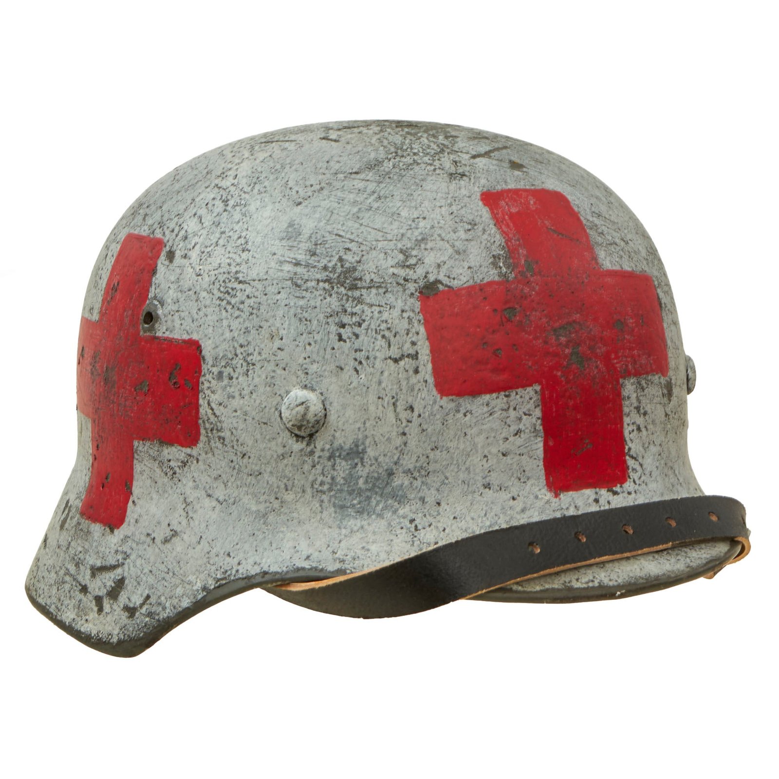 Buy German WWII M35 SS "Kampfgruppe Peiper" Ardennes Winter Medic Sanität Custom Painted Steel Helmet - Stahlhelm 25 WW2 M1935 | Original Firearms Antique For Sale