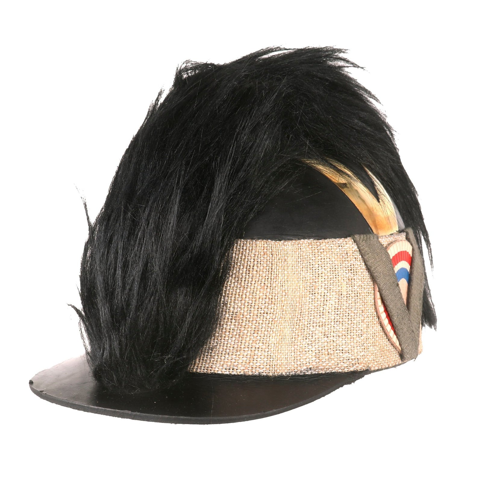 Buy British American Revolutionary War Era Leather Tarleton Cap Helmet with Bearskin Crest | Original Firearms Antique For Sale