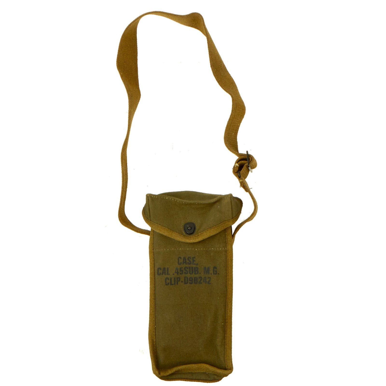 Buy U.S. WWII Grease Gun or Thompson Magazine Carry Case Pouch with Shoulder Strap | Original Firearms Antique For Sale