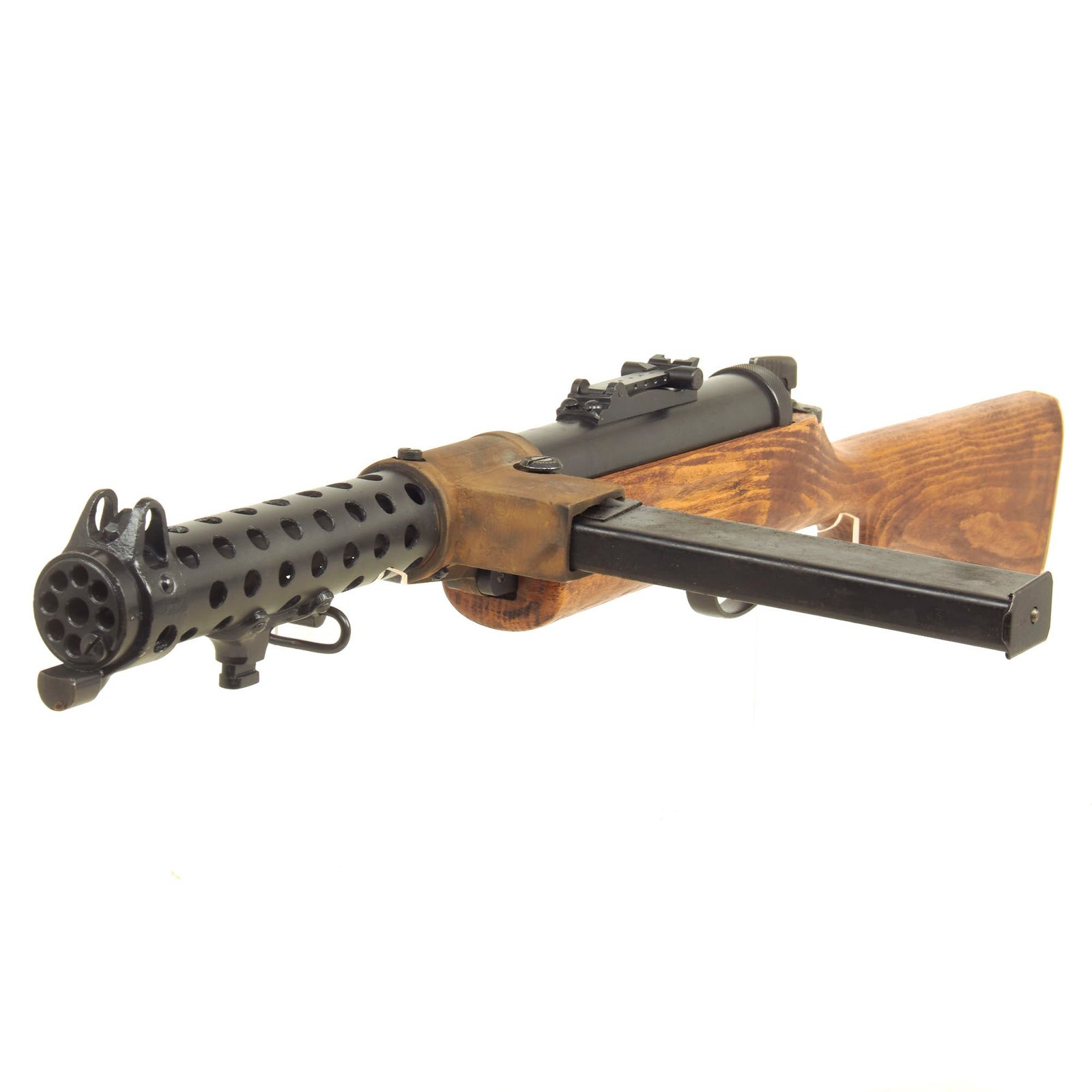 Buy Original British WWII Lanchester MK.I* Display Submachine Gun SMG with Early Sight, Replacement Stock & Magazine | Original Firearms Antique For Sale