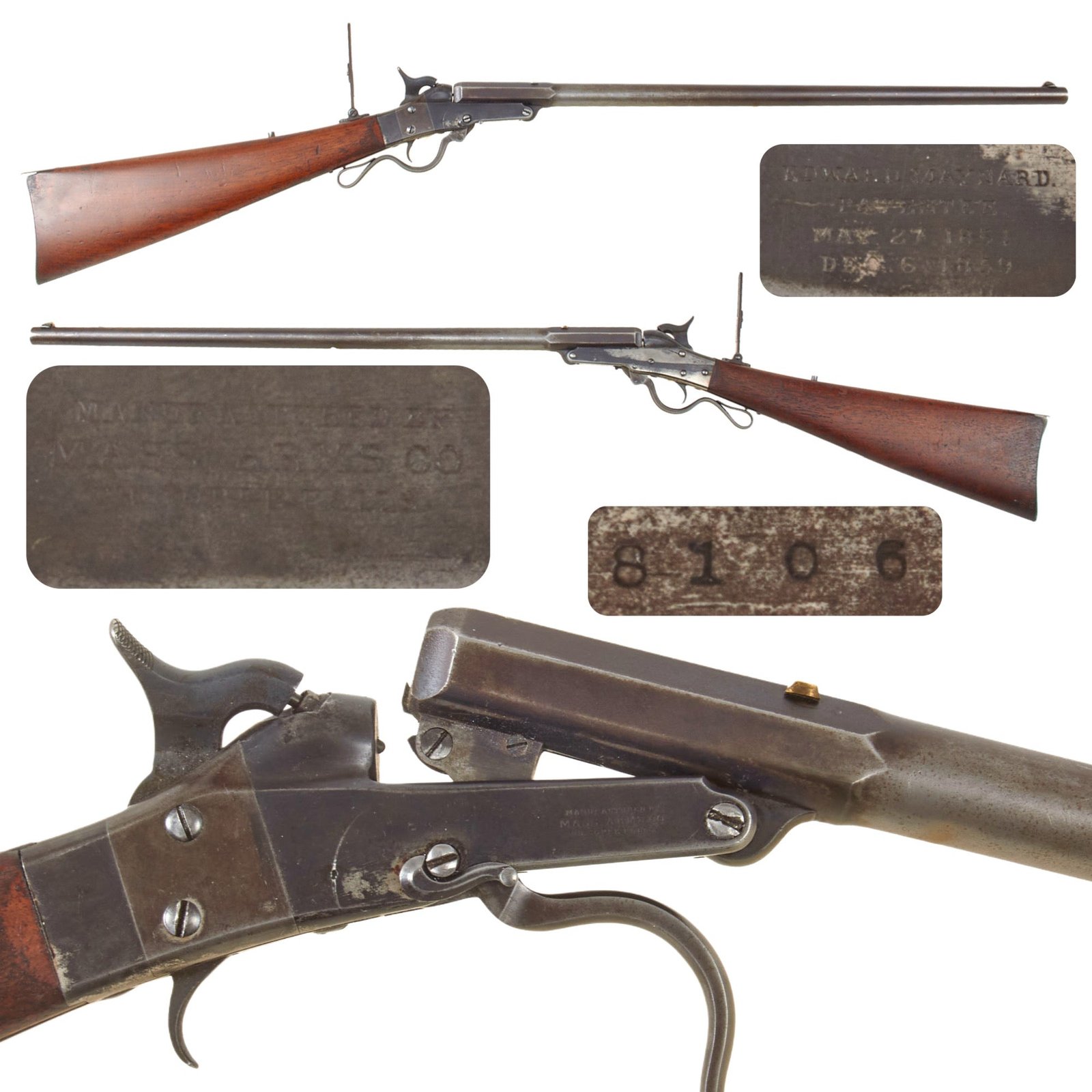 Original U.S. Maynard Improved Model 1873 Target Rifle in .40cal. Centerfire - Serial 8106