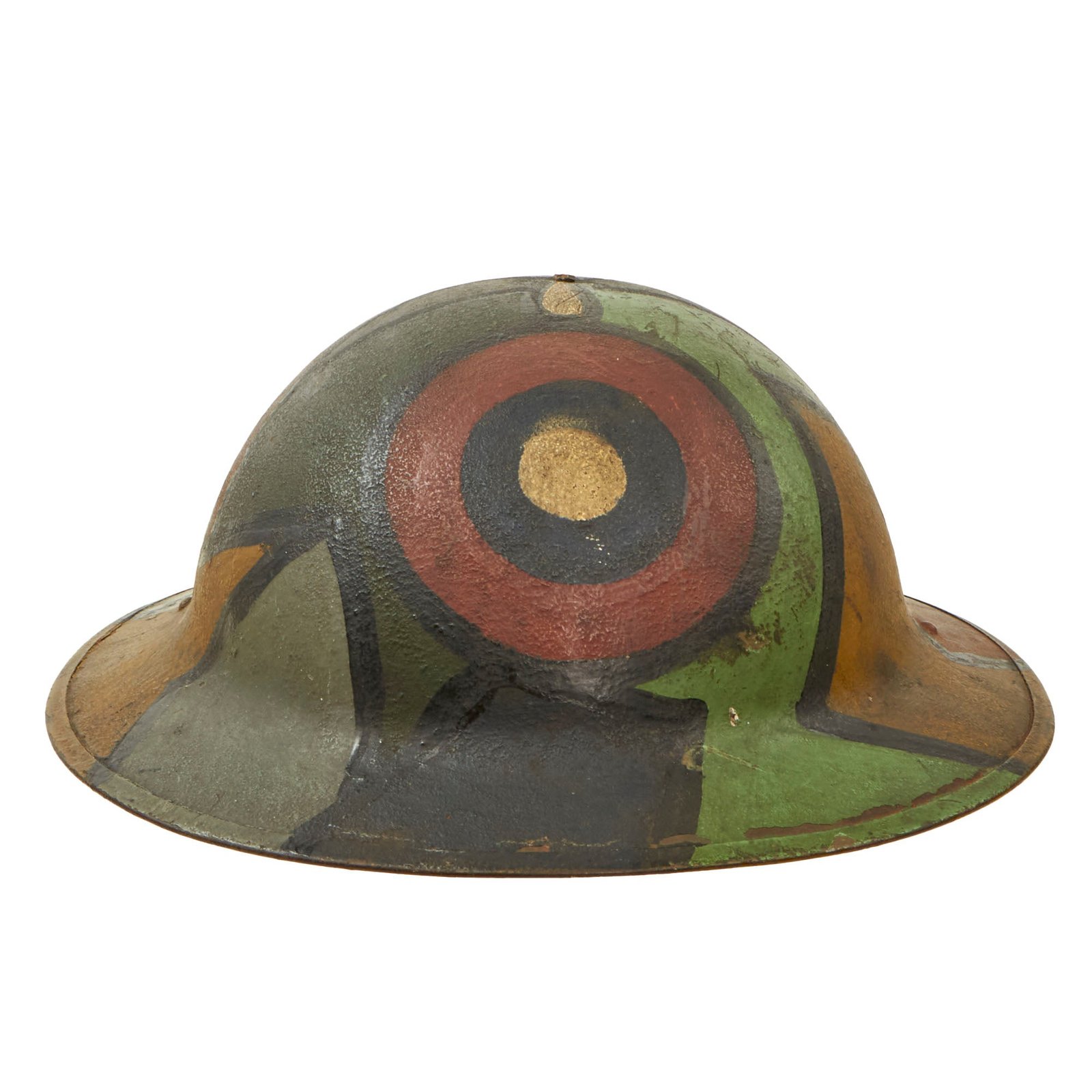 Buy Original U.S. WWI Aviation Camouflage Painted M1917 Doughboy Helmet Shell - Excellent | Original Firearms Antique For Sale