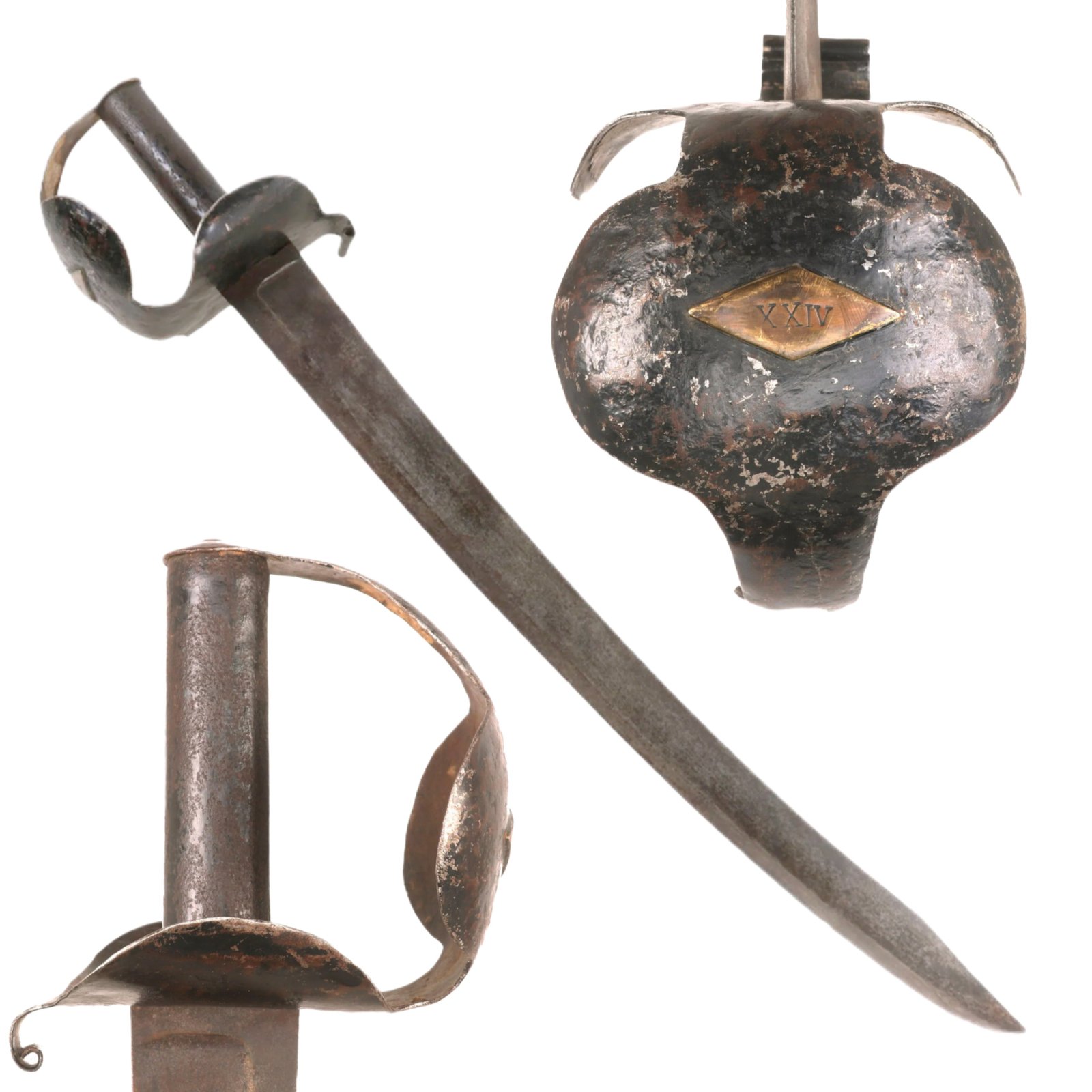Buy Original American Revolutionary War Naval Figure-of-Eight Cutlass with Rack Number XXIV | Original Firearms Antique For Sale