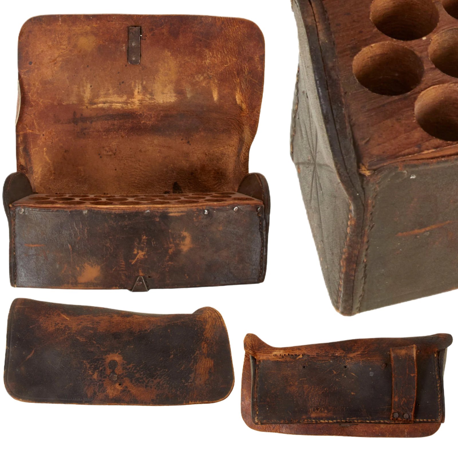 Buy Original U.S. American Revolution / War of 1812 Era American Cartridge Box with Wooden Insert | Original Firearms Antique For Sale
