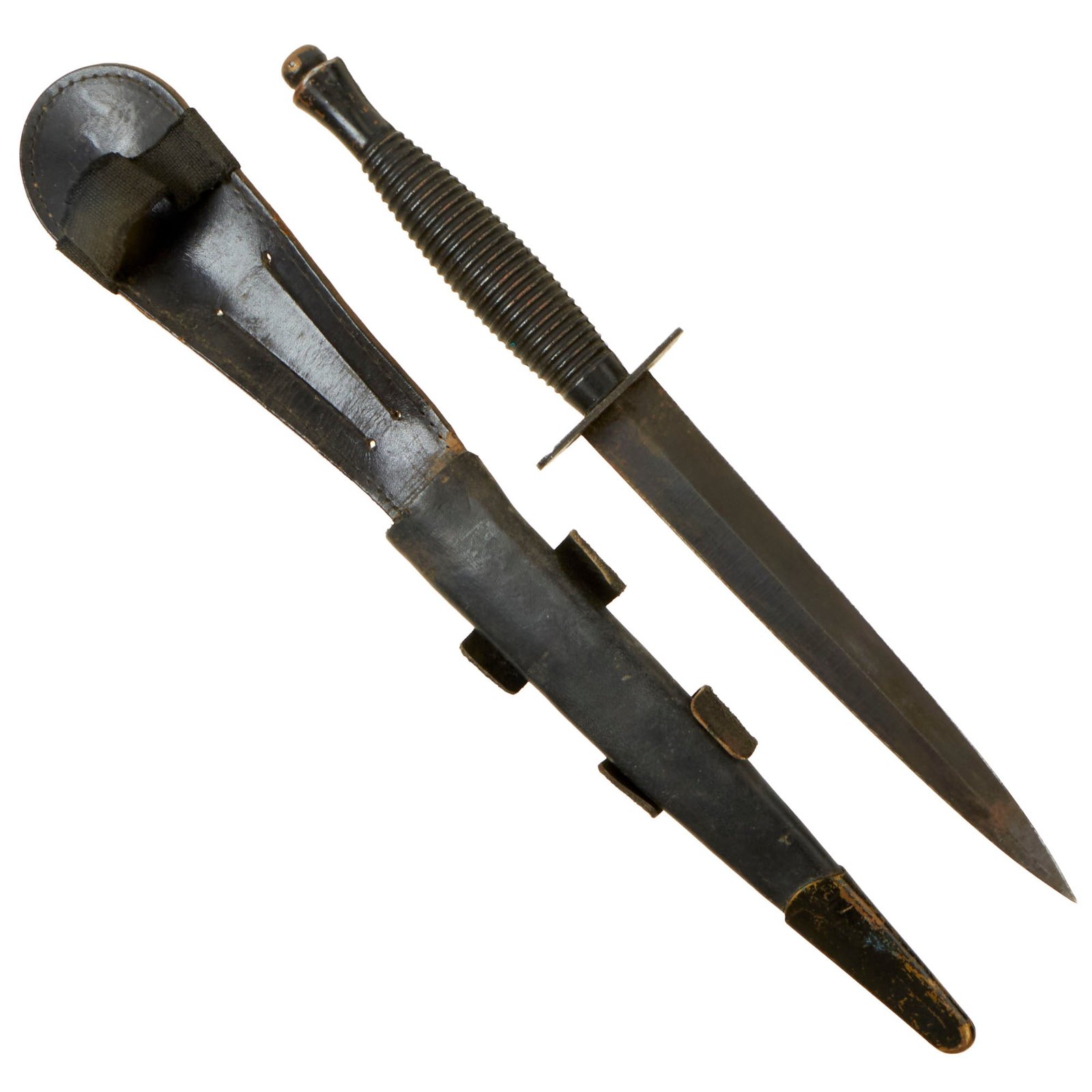 Buy Original British Late WWII or Early Post War 3rd Pattern Fairbairn Sykes Fighting Knife by Rodgers with Scabbard | Original Firearms Antique For Sale