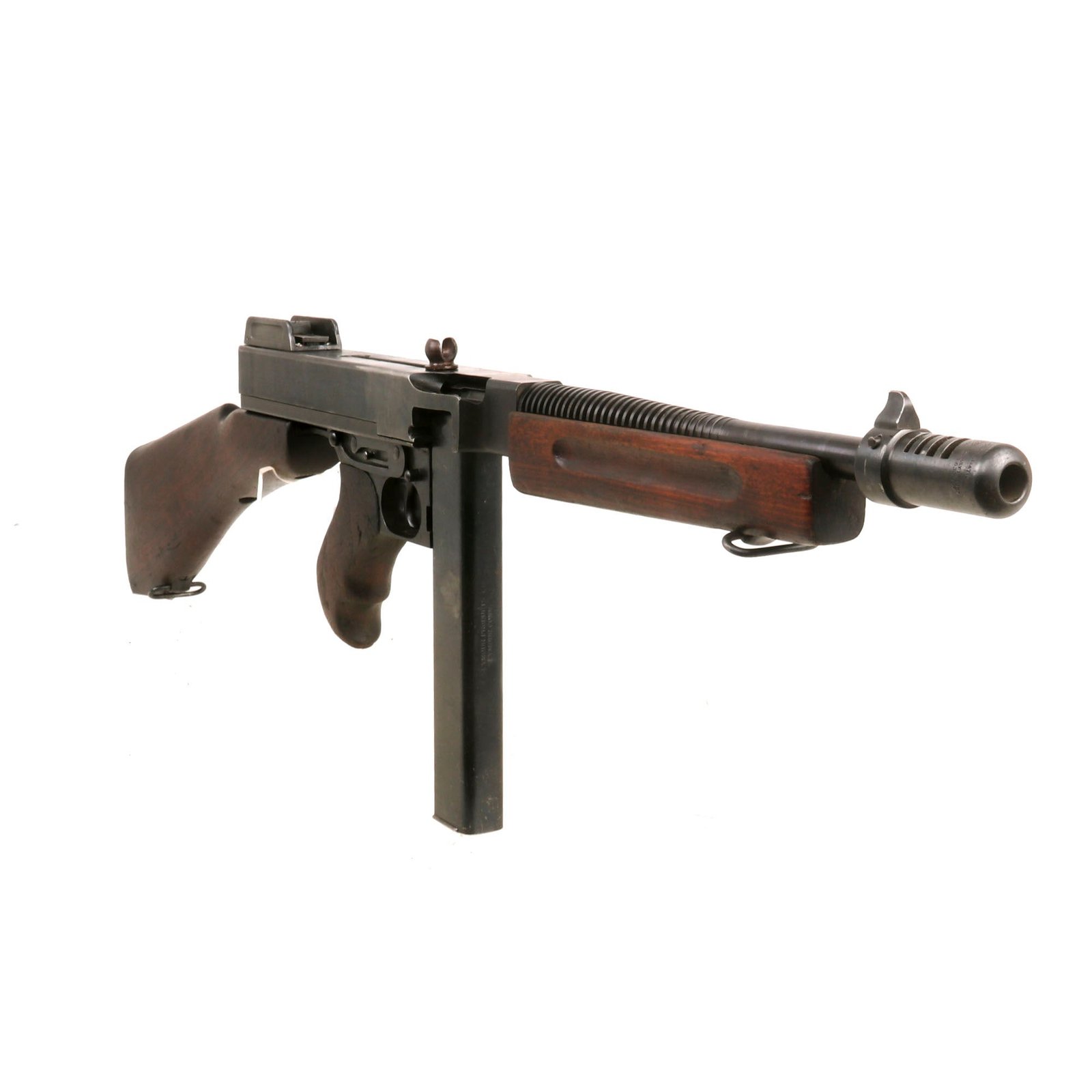 Buy Original U.S. WWII Thompson M1928A1 Display Submachine Gun Serial No. A.O. 60407 - Original WW2 Parts | Original Firearms Antique For Sale