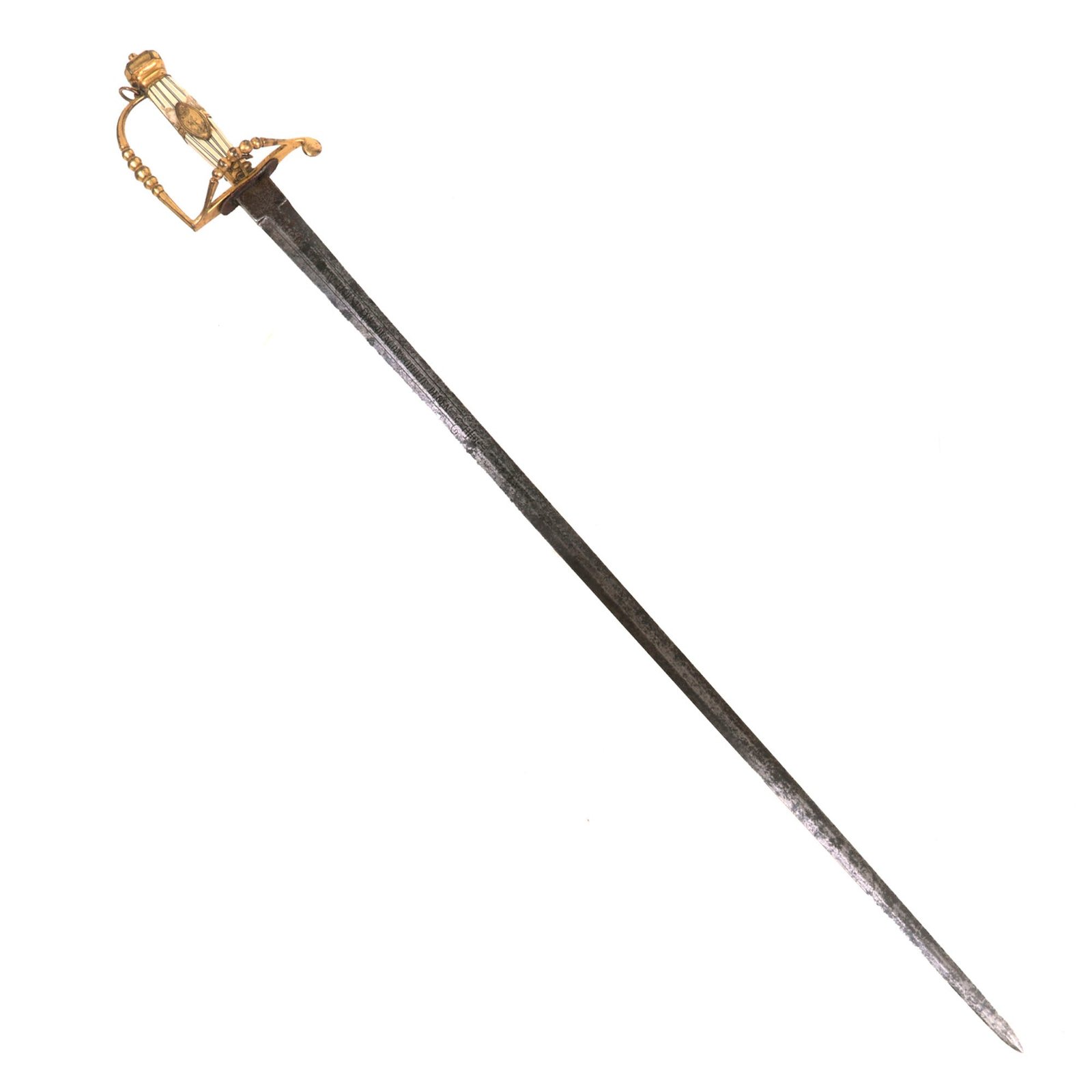 Buy Original British Gunboat War Captured Danish Dragoon Officer’s Sword Blade Converted to British Officer’s Sword with Inscribed Blade - Battle of Copenhagen | Original Firearms Antique For Sale