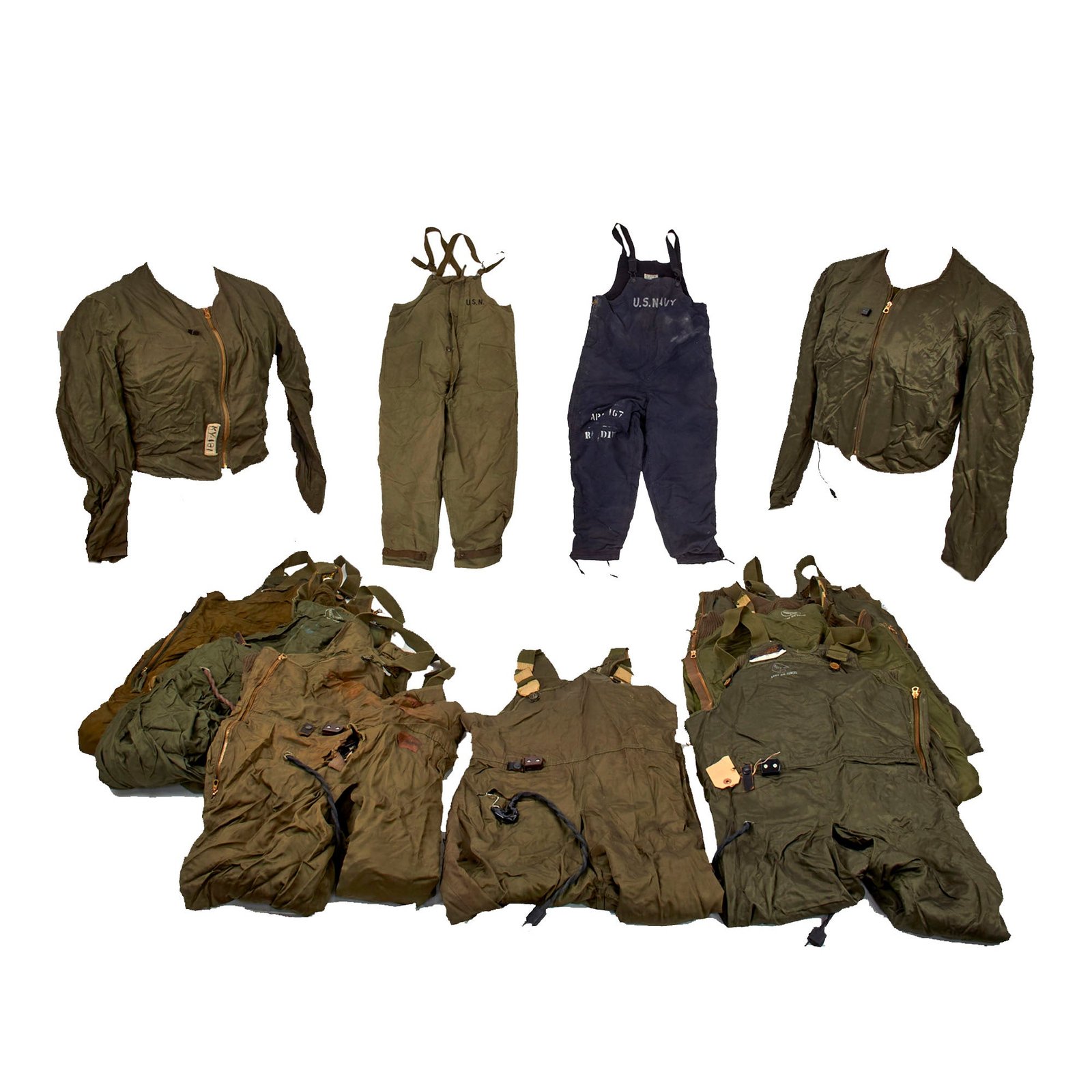 Buy Original U.S. WWII to Immediate Post War Era Army Air Forces Type F-3 Heated Trousers, Type F-3 Heated Jacket and US Navy N-1 Type Winter Trousers - 11 Items Total | Original Firearms Antique For Sale