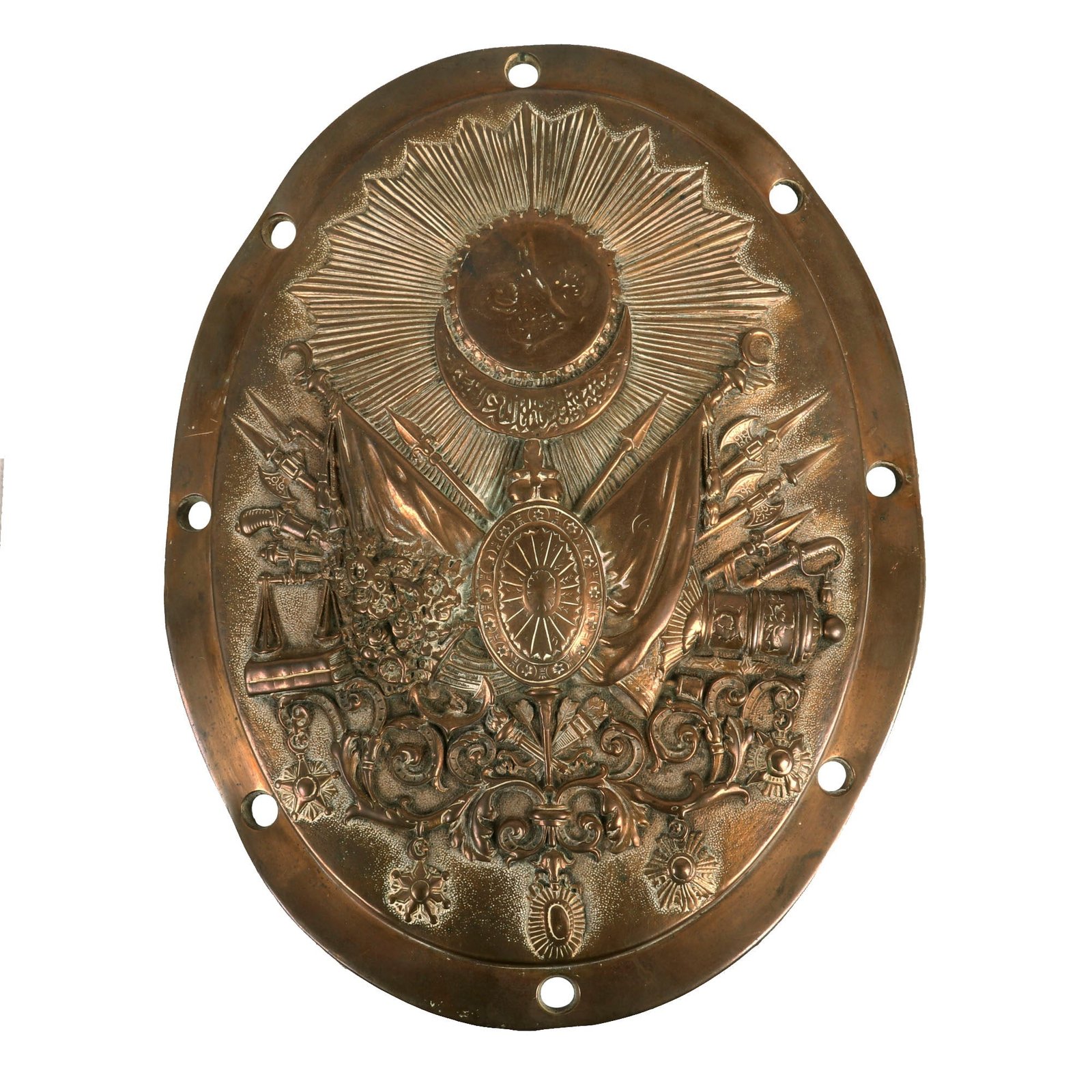 Buy Original Ottoman Crimean War Artillery Bronze Plaque Taken from Bronze Cannon at Sevastopol - c. 1855 Siege of Sevastopol | Original Firearms Antique For Sale