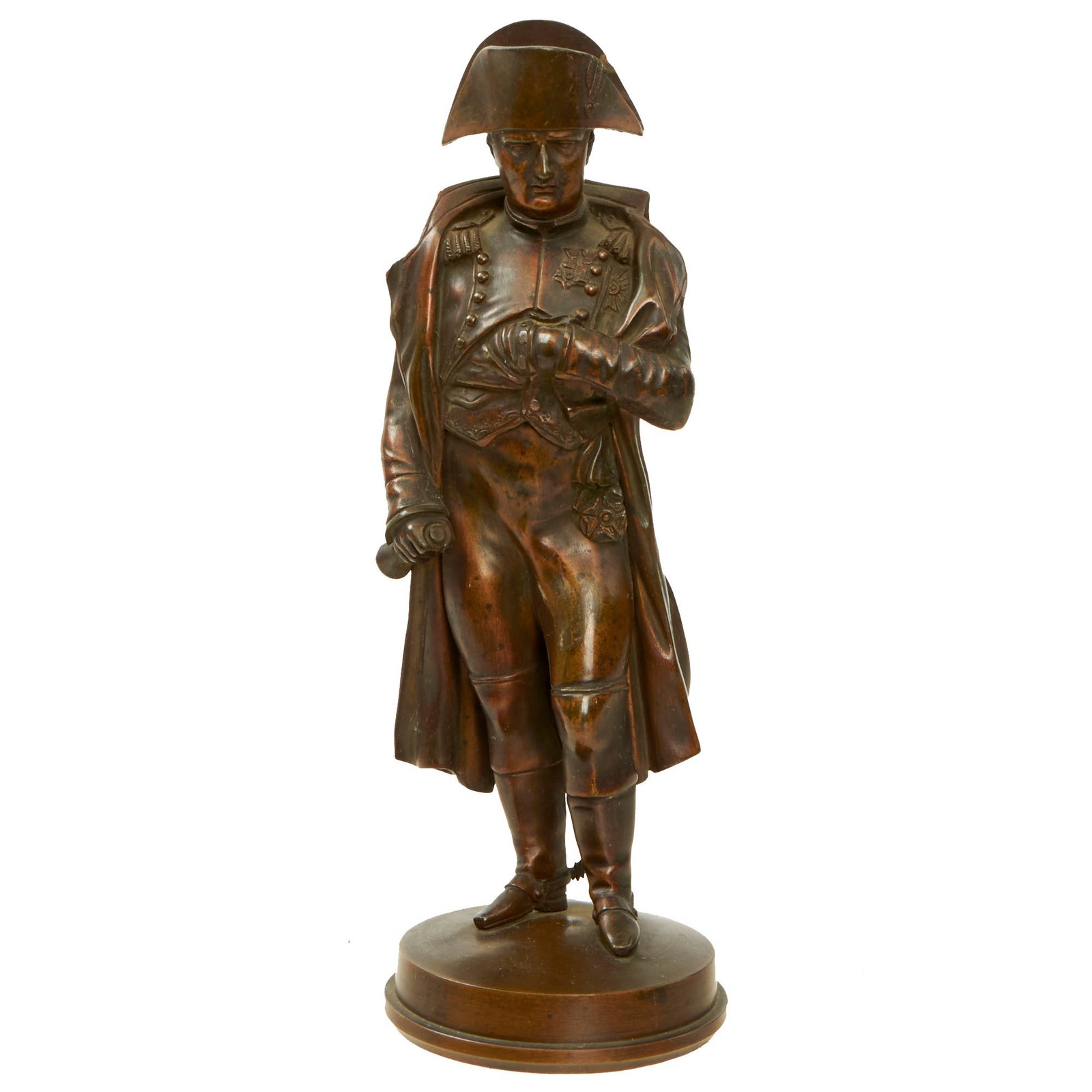 Buy Original French Victorian Era Signed Bronze Statue of Napoleon Bonaparte Standing - 9½” | Original Firearms Antique For Sale