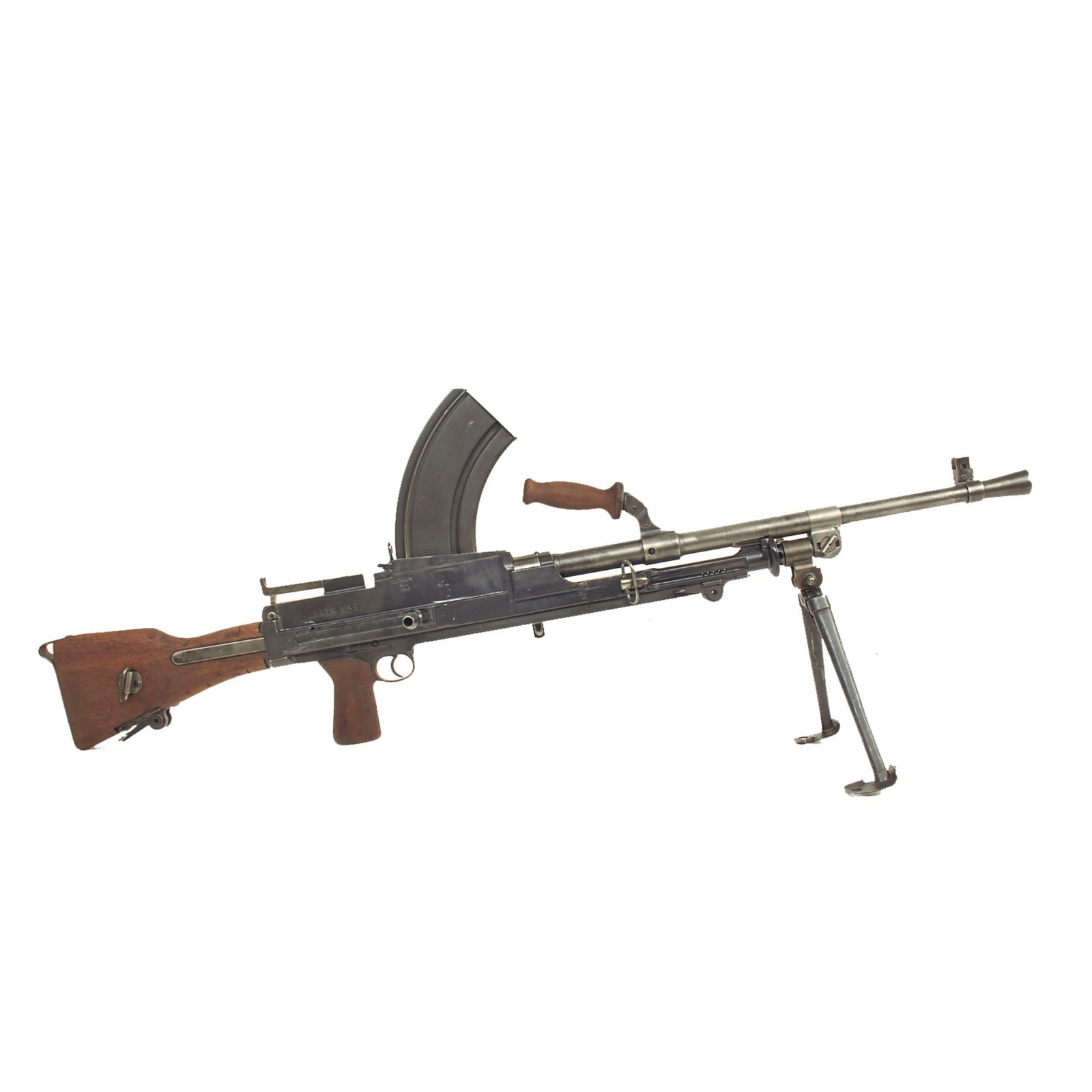Buy Original WWII 1943 Dated British Bren MkI* Display Light Machine Gun by Lithgow Arsenal Serial B 3474 with Magazine | Original Firearms Antique For Sale