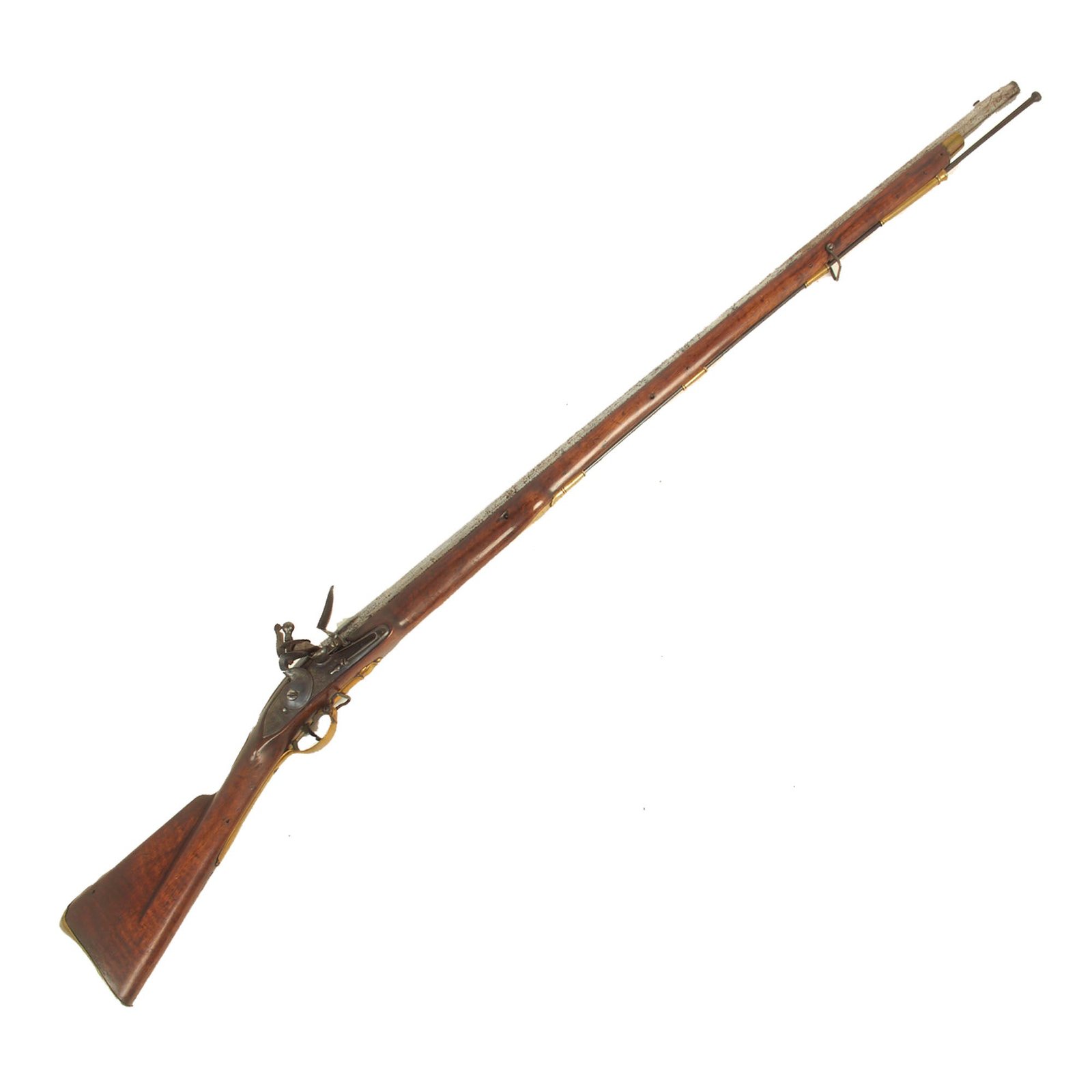 Buy Original British P-1769 Short Land Pattern Brown Bess Flintlock Musket with Single Screw Lock & Figured Stock - circa 1770 | Original Firearms Antique For Sale