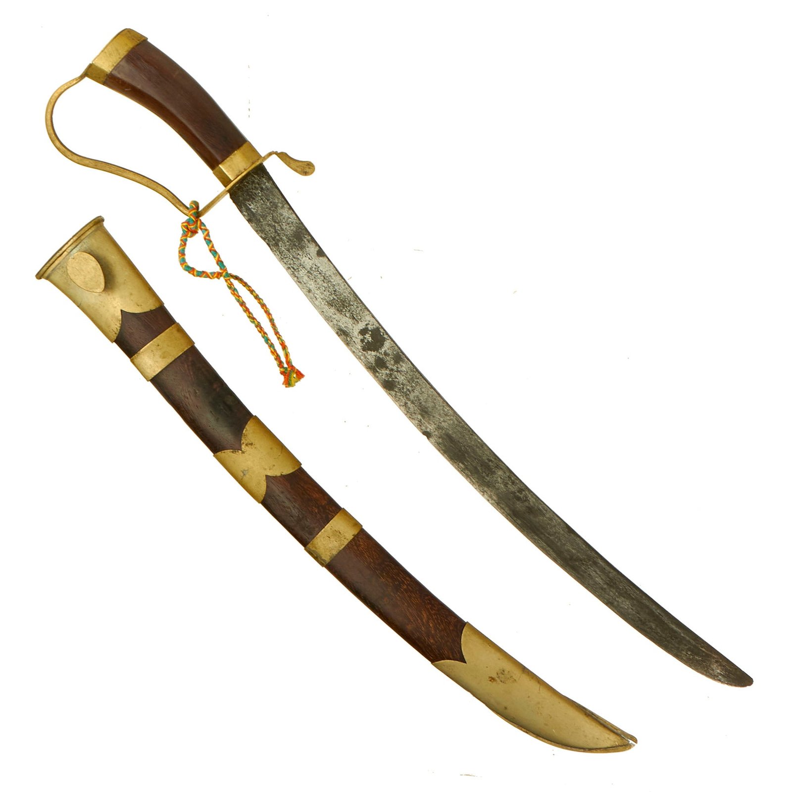 Buy Original Philippines WWII U.S. Soldier Bringback Dahong Palay Type Short Sword With Knuckle Guard and Wood Scabbard | Original Firearms Antique For Sale