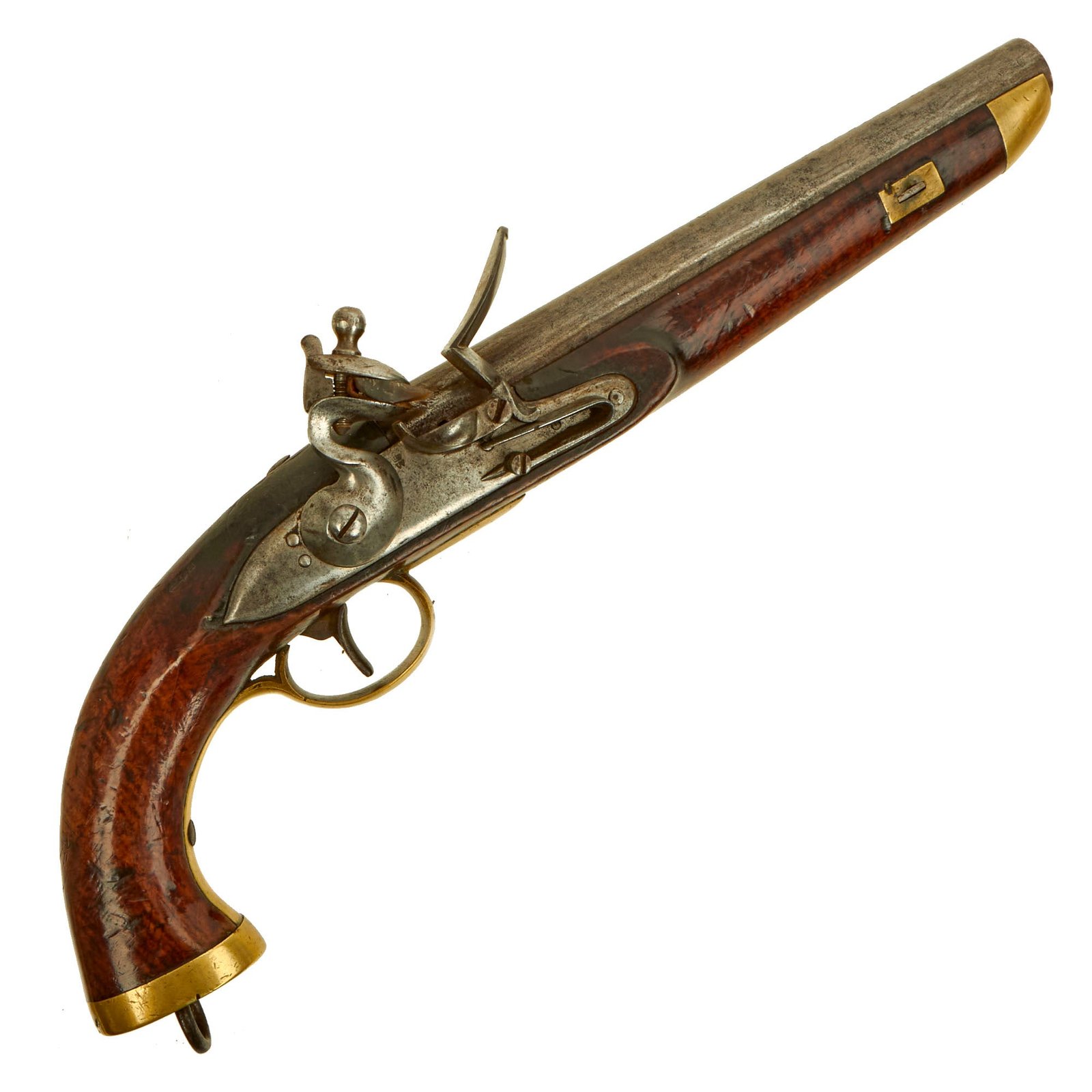 Buy Original Dutch Napoleonic Flintlock Naval Pistol marked to Ship Willem de Eerste, Vlissingen - circa 1790 | Original Firearms Antique For Sale