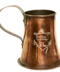 Buy Original British Napoleonic Royal Navy Very Large Copper Quart Tankard marked "God Bless Lord Nelson" with Fouled Anchor | Original Firearms Antique For Sale