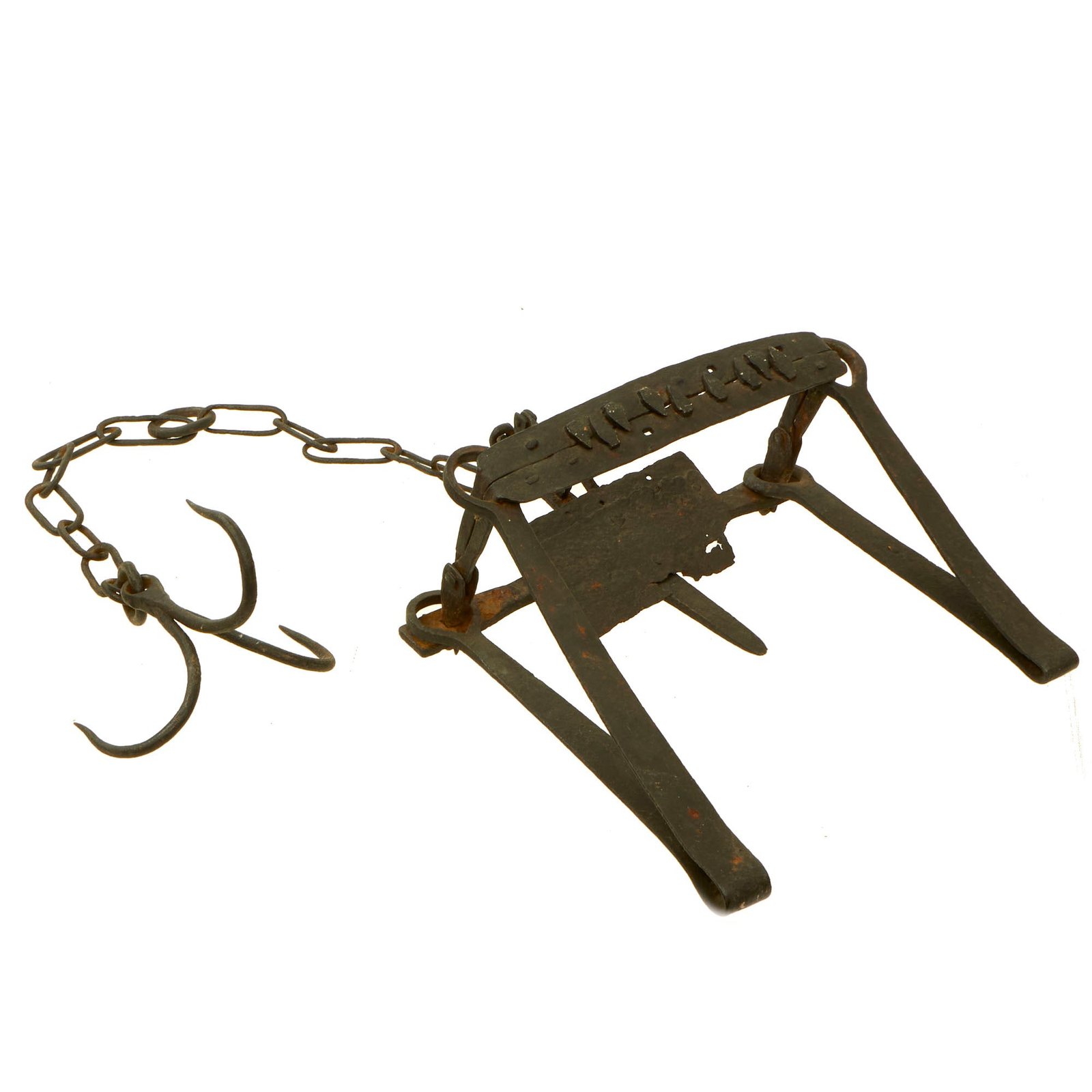 Buy Original U.S. Revolutionary War Era Blacksmith Made Iron Bear Trap from Northern New York -  Possibly Hudson Bay Company - Circa 1790 - 1820 | Original Firearms Antique For Sale