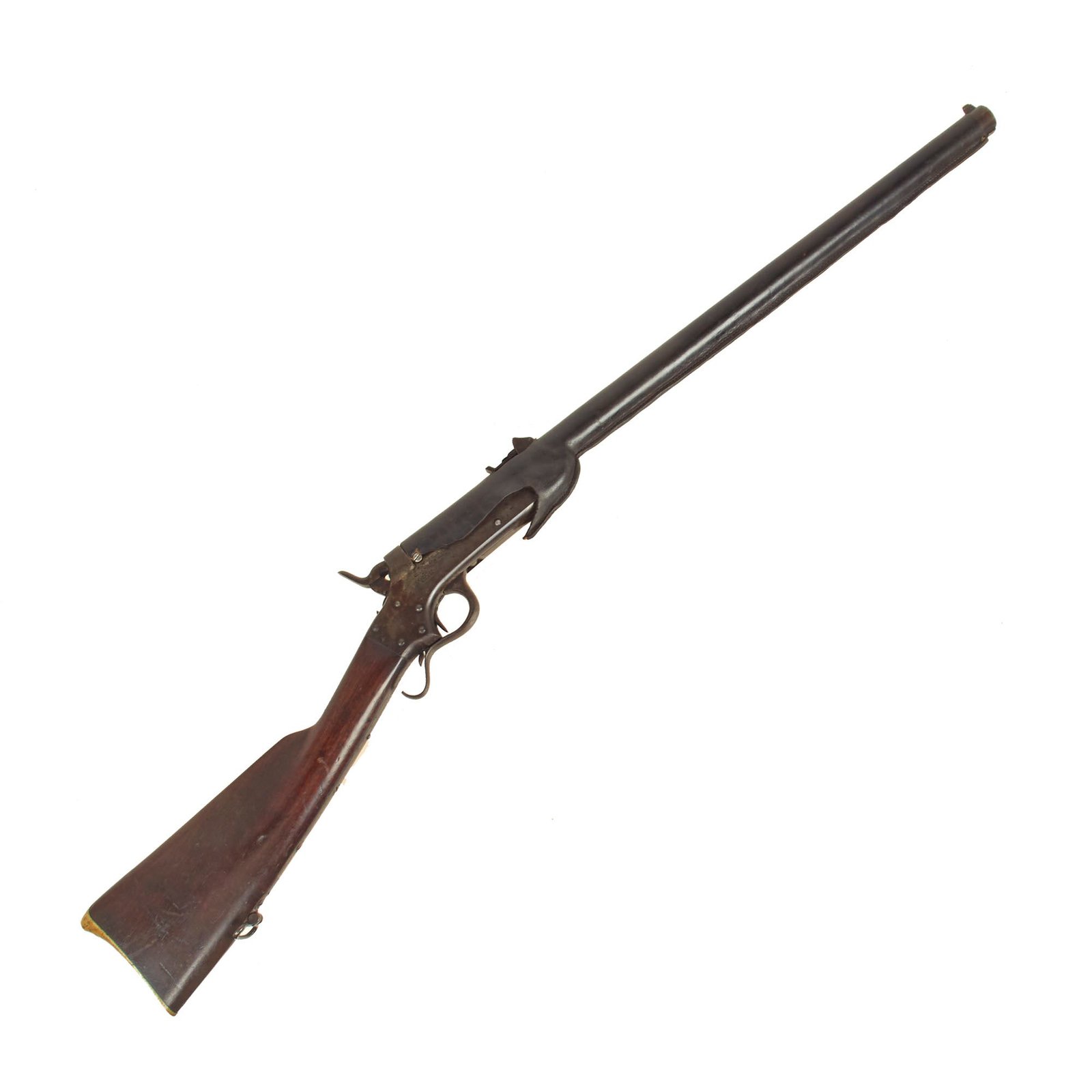 Buy Original U.S. Civil War Sharps & Hankins Model 1862 Sliding Breech Naval Carbine with Replica Leather Cover - Serial No 1924 | Original Firearms Antique For Sale