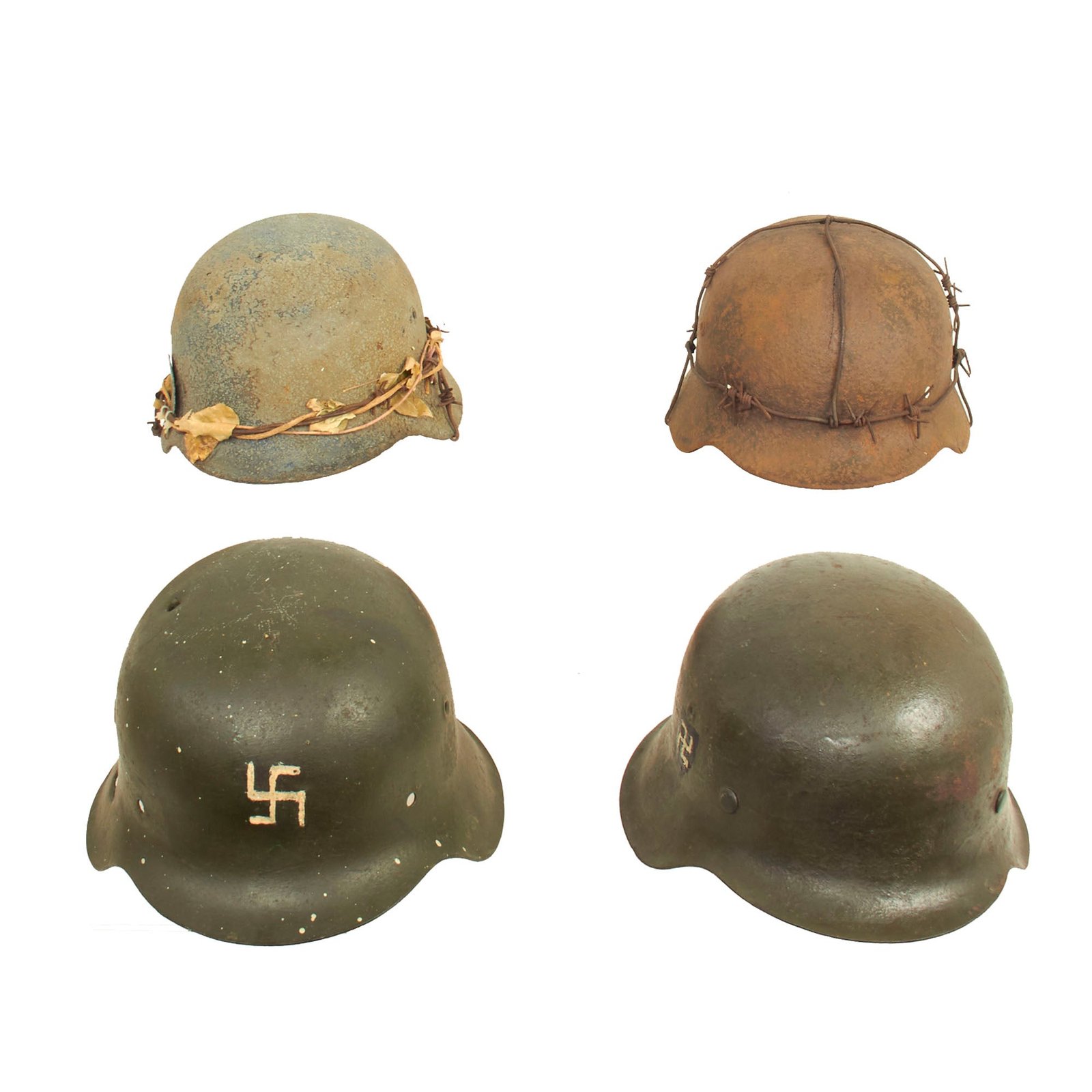 Buy Original German WWII Relic M40 and M42 Stahlhelm Helmet Lot - 4 Helmets | Original Firearms Antique For Sale
