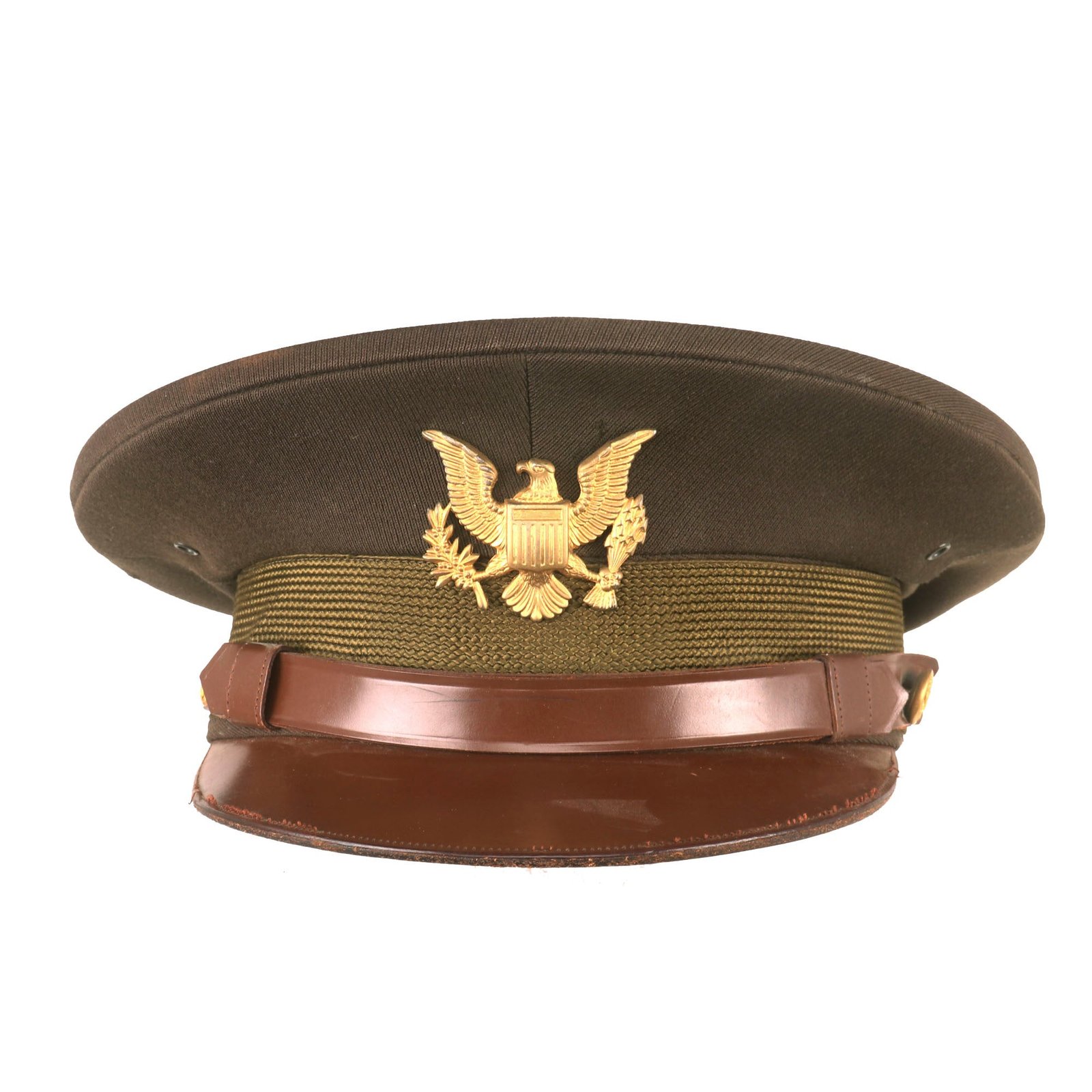 Buy Original U.S. WWII Army Officer Wool Felt Visor Service Cap - Dated 1941 - Size 7⅛ | Original Firearms Antique For Sale