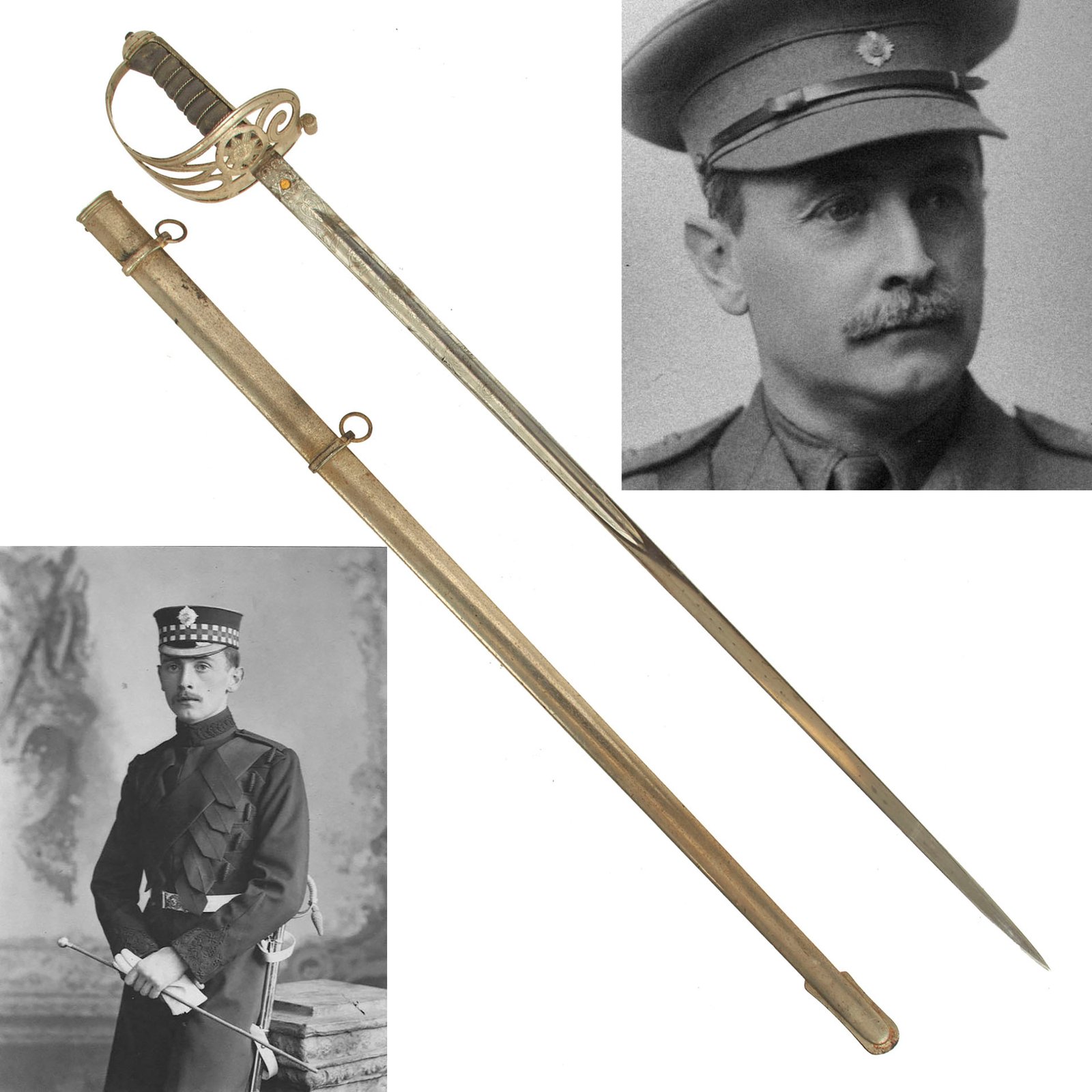 Buy Original British WWI Pattern 1895 Light Officer’s Sword and Scabbard by Wilkinson Sword Company Attributed To Major J.S. Thorpe. M.C., Scots Guard | Original Firearms Antique For Sale