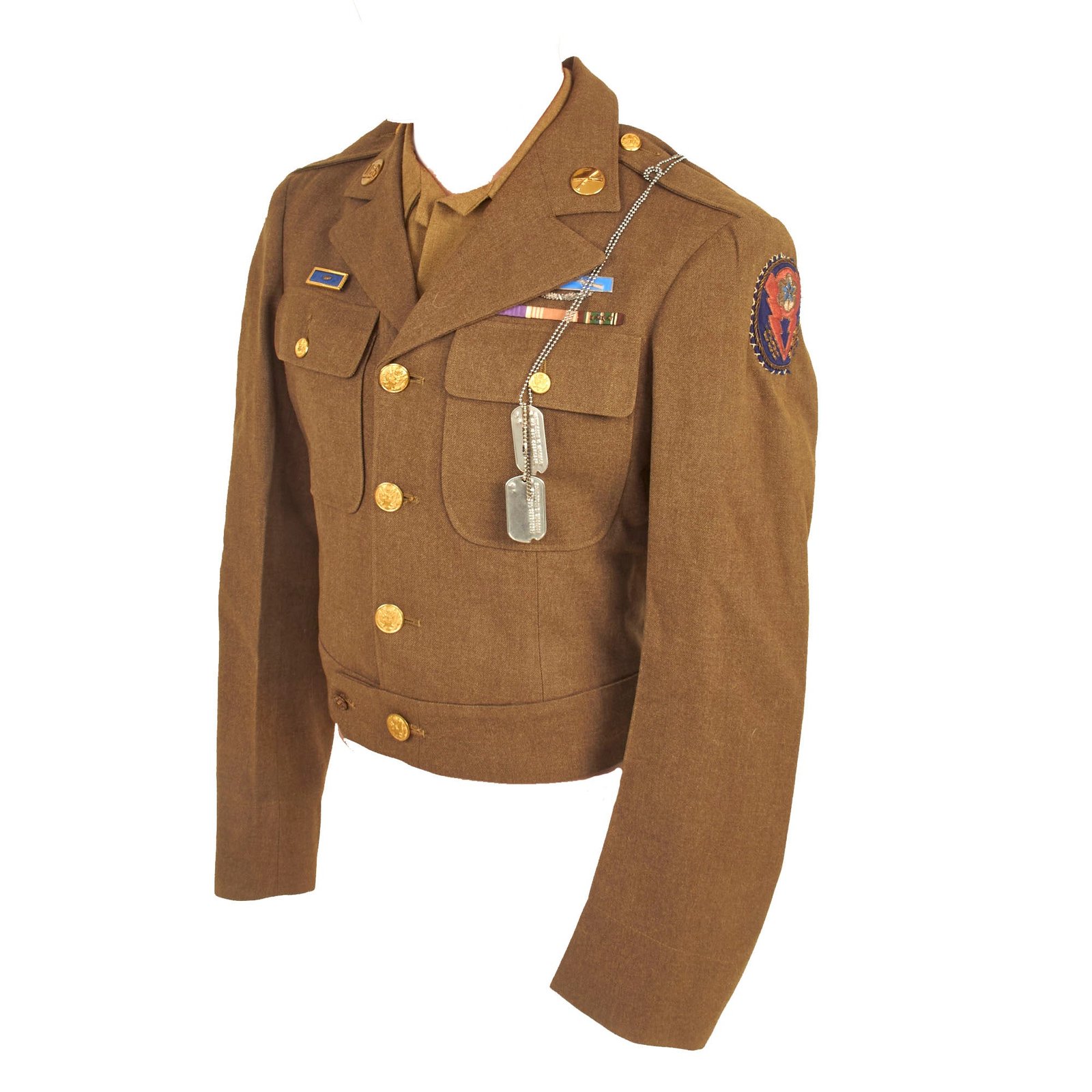 Buy Original U.S. WWII US Army 3rd Infantry Division Ike Jacket Set With Shirt and Pants Attributed To PFC Gordon C. Hilliker | Original Firearms Antique For Sale
