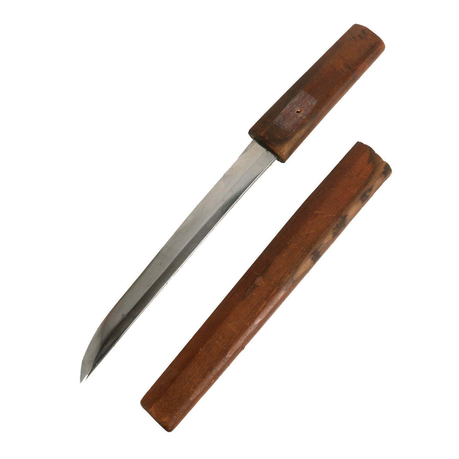 Buy Original Japanese WWII Tanto Short Sword Made From Broken Katana Blade in Resting Scabbard | Original Firearms Antique For Sale