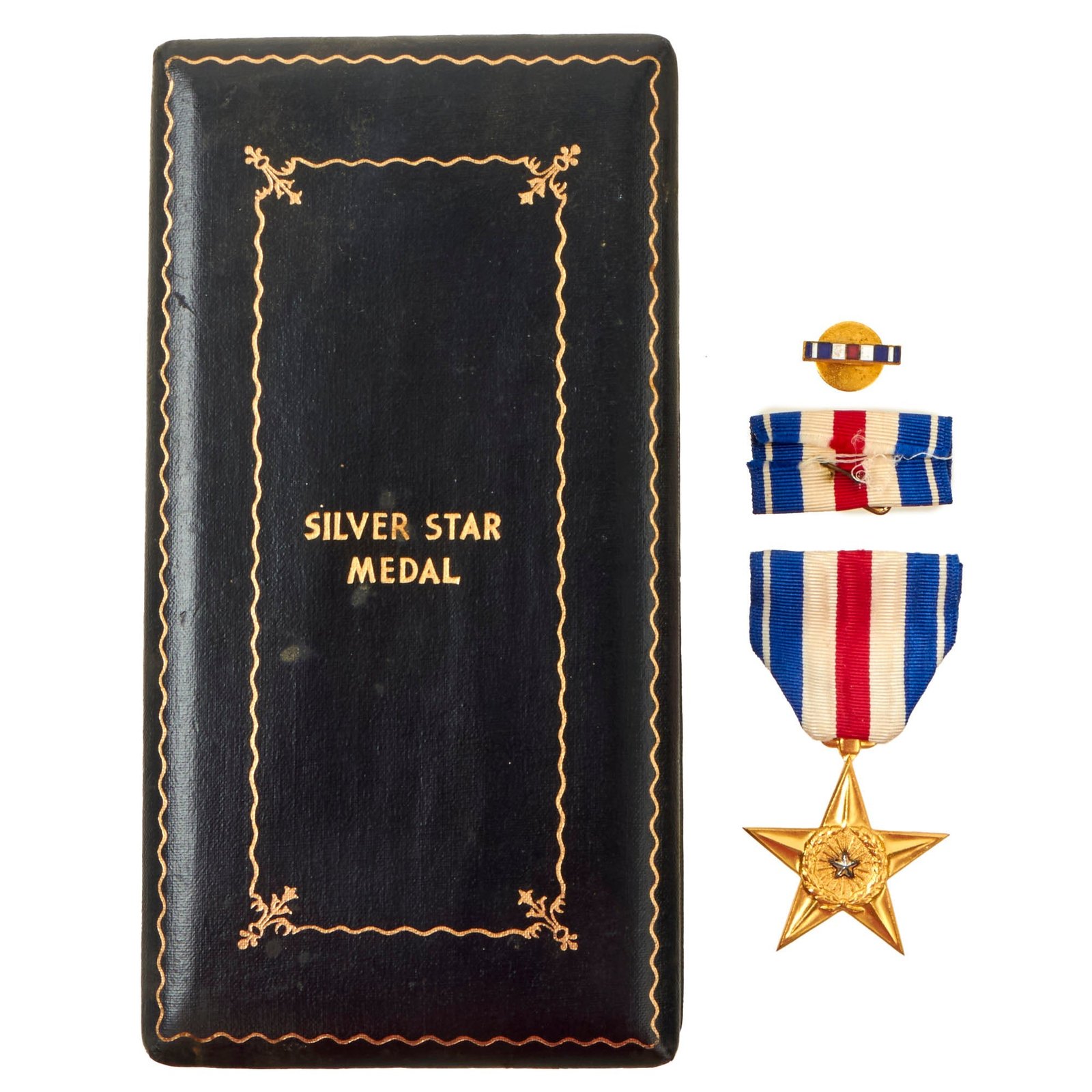 Buy Original U.S. WWII Silver Star Set With Pin & Proper Presentation Case | Original Firearms Antique For Sale
