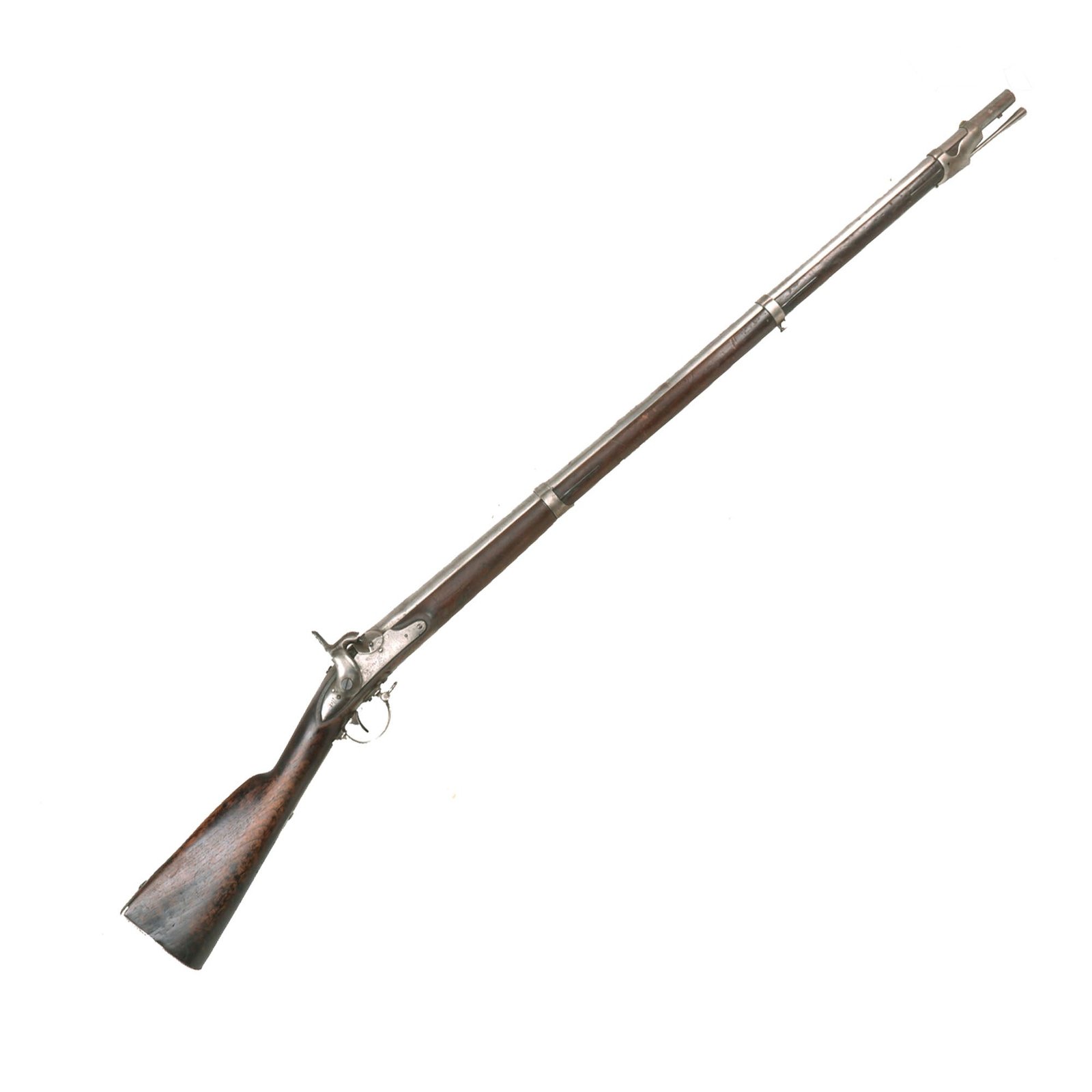 Buy Original Rare U.S. Civil War Springfield Model 1840 Contract Musket By Nippes Converted to Percussion Rifle By Leman - dated 1843 | Original Firearms Antique For Sale