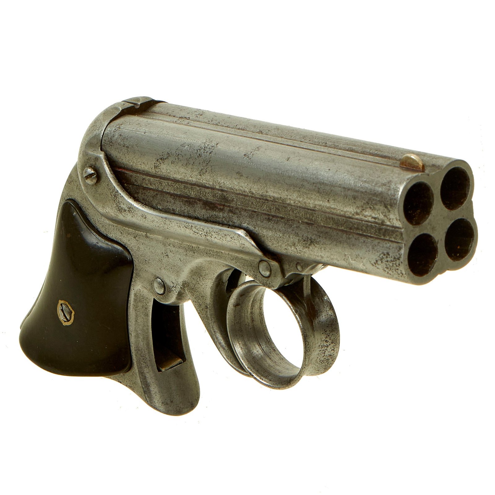 Buy Original U.S. Remington Elliot's 1861 Patent 4 Barrel Pepperbox Tip-Up Pistol with Spare Mainspring - Serial 3997 | Original Firearms Antique For Sale