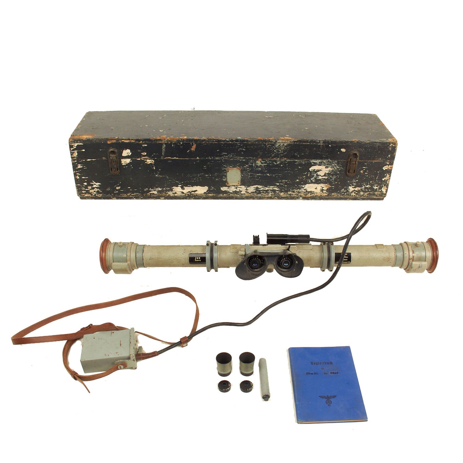 Buy Original German WWII Kriegsmarine 7.7× 0.7m Stereoscopic Rangefinder by NEDINSCO in Transit Chest with Accessories | Original Firearms Antique For Sale