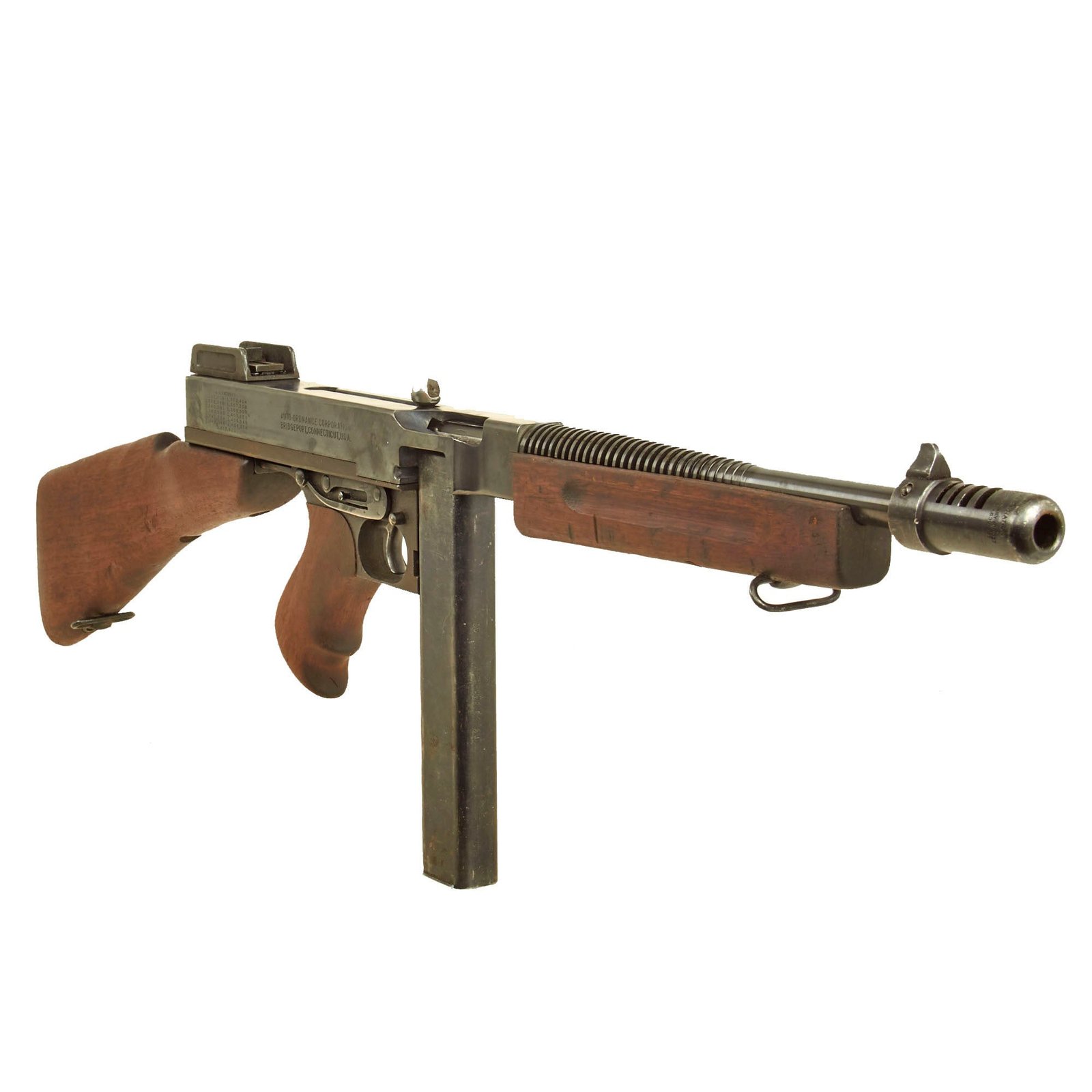 Buy Original U.S. WWII Thompson M1928A1 Display Submachine Gun Serial NO.S-294570 - Original WW2 Parts | Original Firearms Antique For Sale