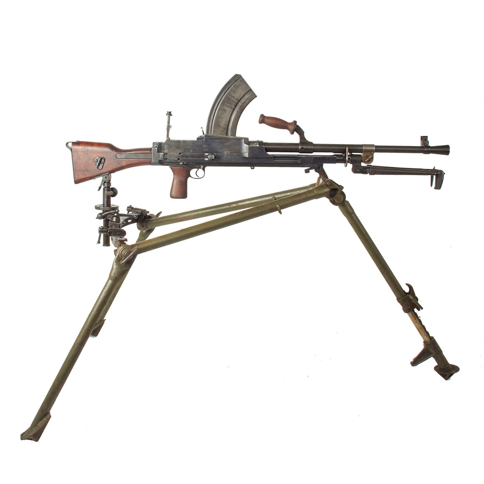 Buy Original British WWII 1943 Dated Bren MkII Display Light Machine Gun by Monotype with Early 1940 Dated Tripod & Magazine | Original Firearms Antique For Sale