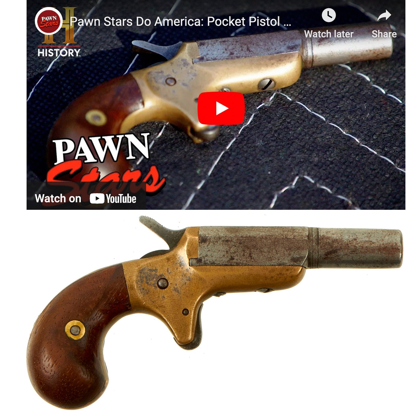 Buy Original U.S. 1869 Ethan Allen .22 Rim Fire Vest Pocket Derringer Pistol Serial 10774 - As Seen on Pawn Stars | Original Firearms Antique For Sale
