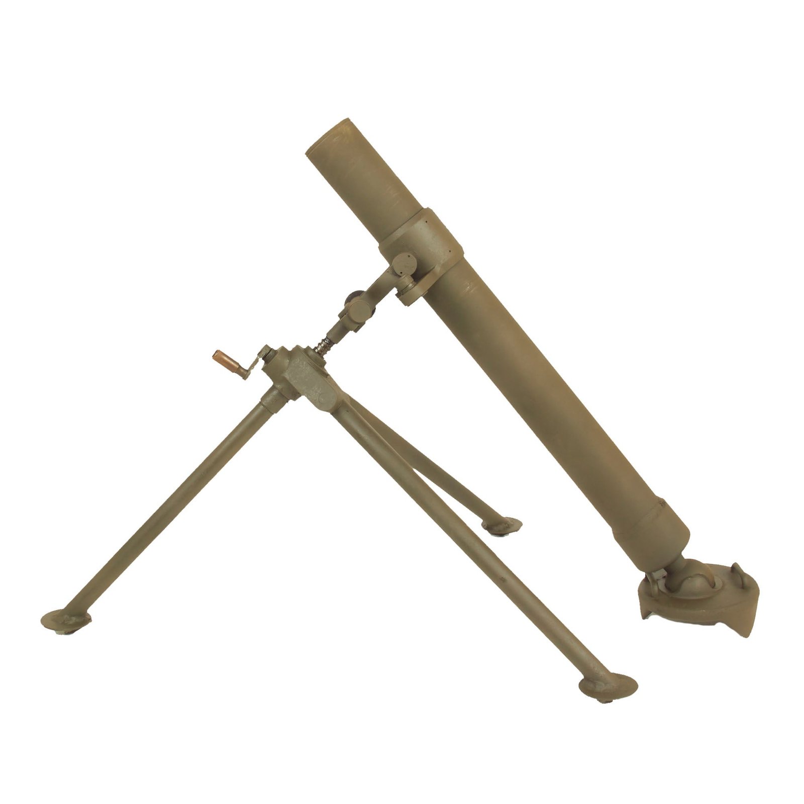 Buy Original U.S. WWII Style Spanish Model 51 60mm Display Mortar with Tripod and Commando Baseplate in Leather Carrier | Original Firearms Antique For Sale