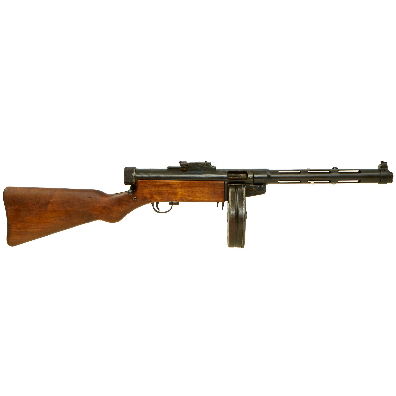 Buy Original Finnish WWII Suomi KP/-31 M31 9mm Display SMG with Drum Magazine - Serial 28473 | Original Firearms Antique For Sale