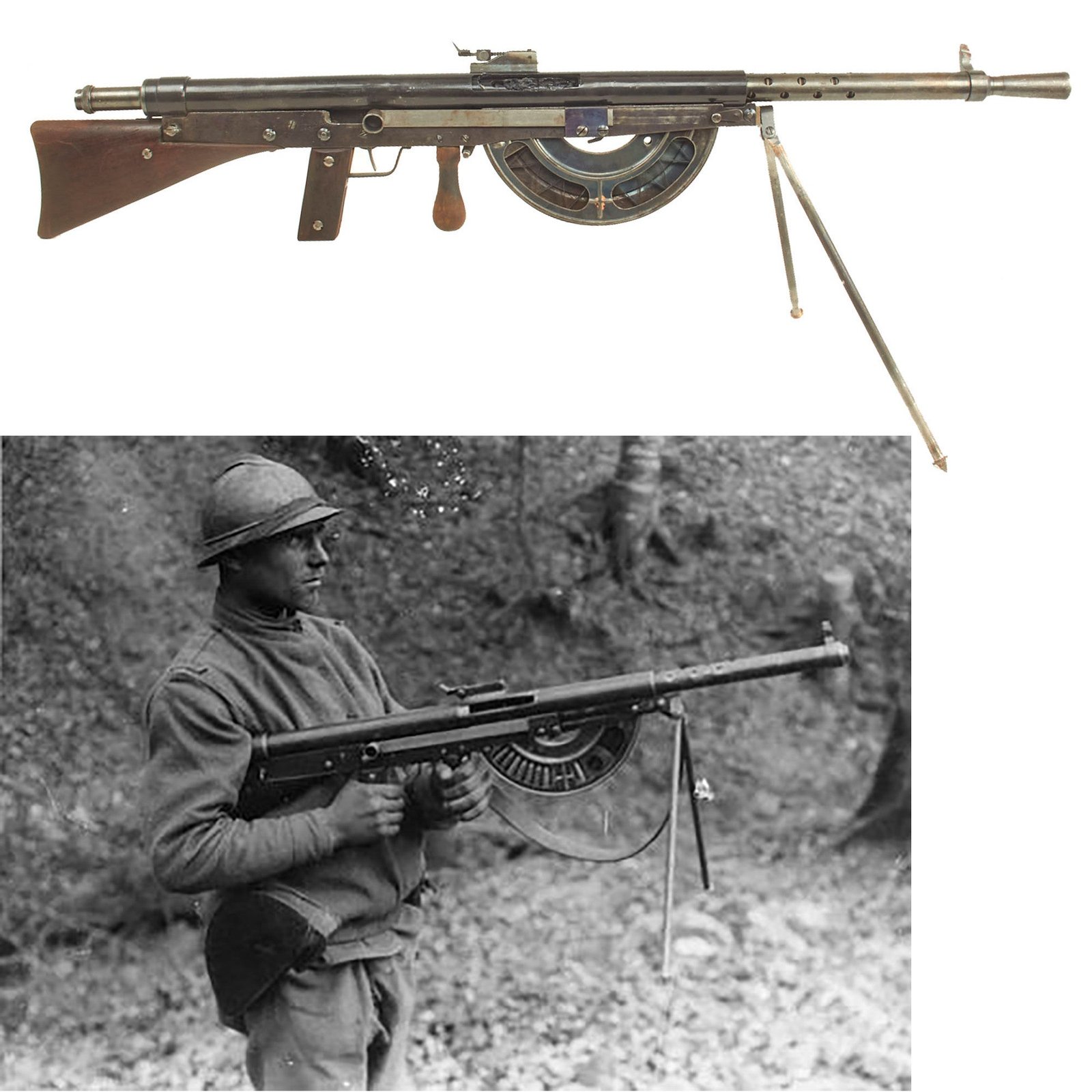 Buy Original French WWI Fusil-Mitrailleur Modèle 1915 CSRG Chauchat Display LMG with Magazine - Matching Serial No. 148169 | Original Firearms Antique For Sale