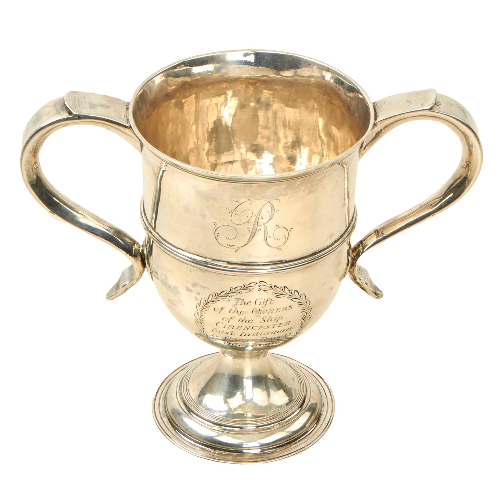 Buy Original 1794 British Silver Trophy Goblet Presented to Captain Thomas Robertson of Cirencester (1795 EIC Ship) by Owners | Original Firearms Antique For Sale