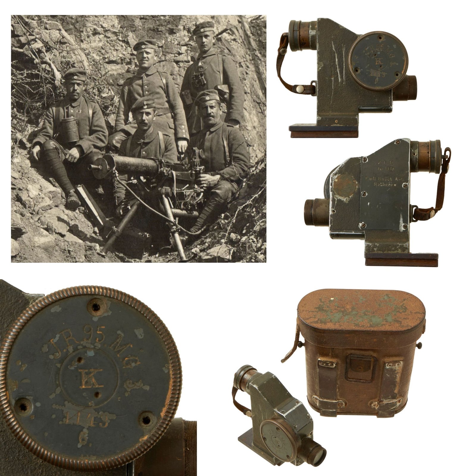 Buy Original German WWI Unit-Marked MG08 Machine Gun Z.F. 12 Telescopic Optical Sight by Emil Busch A.-G. - Marked to Machine Gun Company, Infanterie Regiment Nr. 95 | Original Firearms Antique For Sale