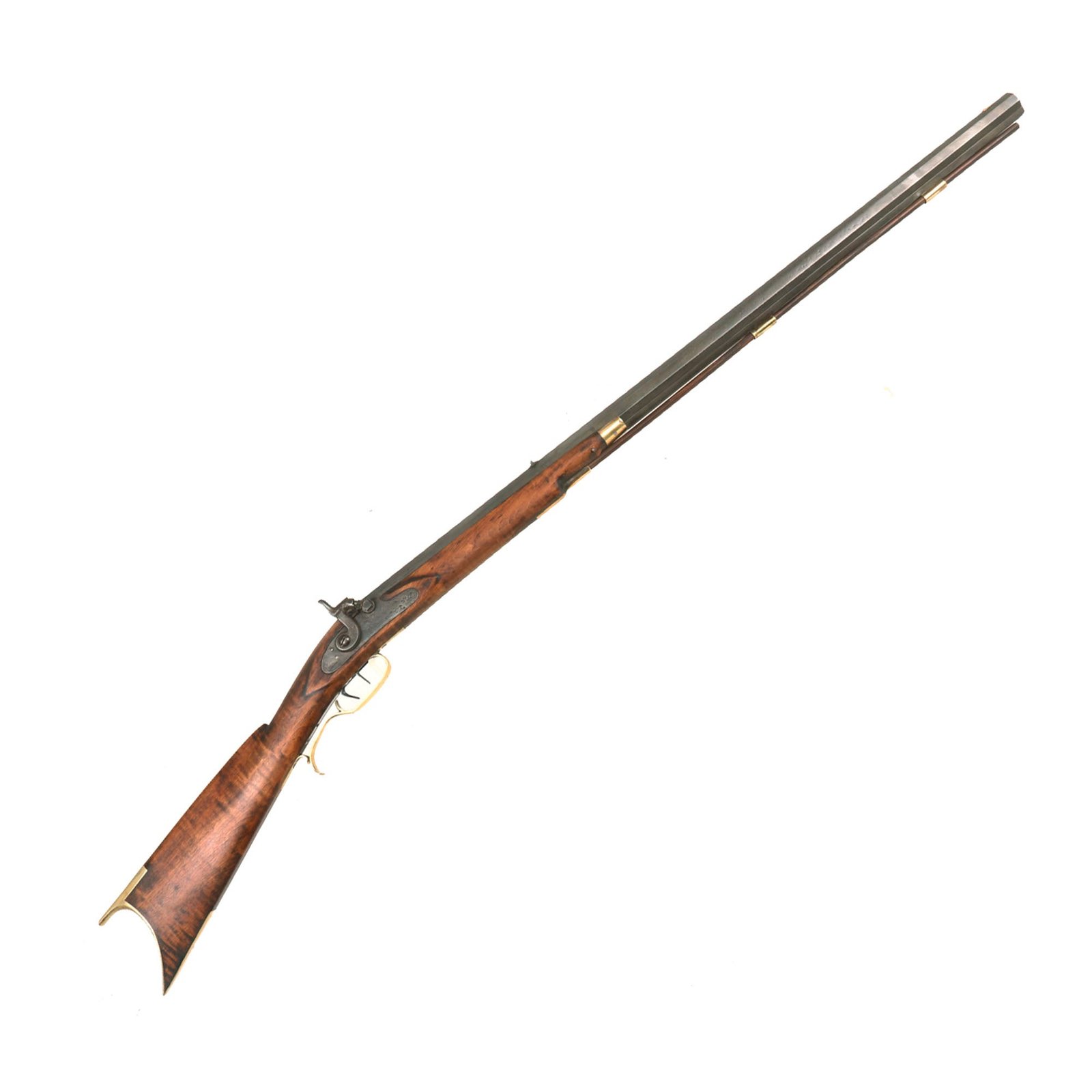 Buy Original U.S. Pennsylvania Percussion Rifle by J.P. Guyer of Muncy with Tiger Maple Half Stock and Set Trigger - circa 1850 | Original Firearms Antique For Sale