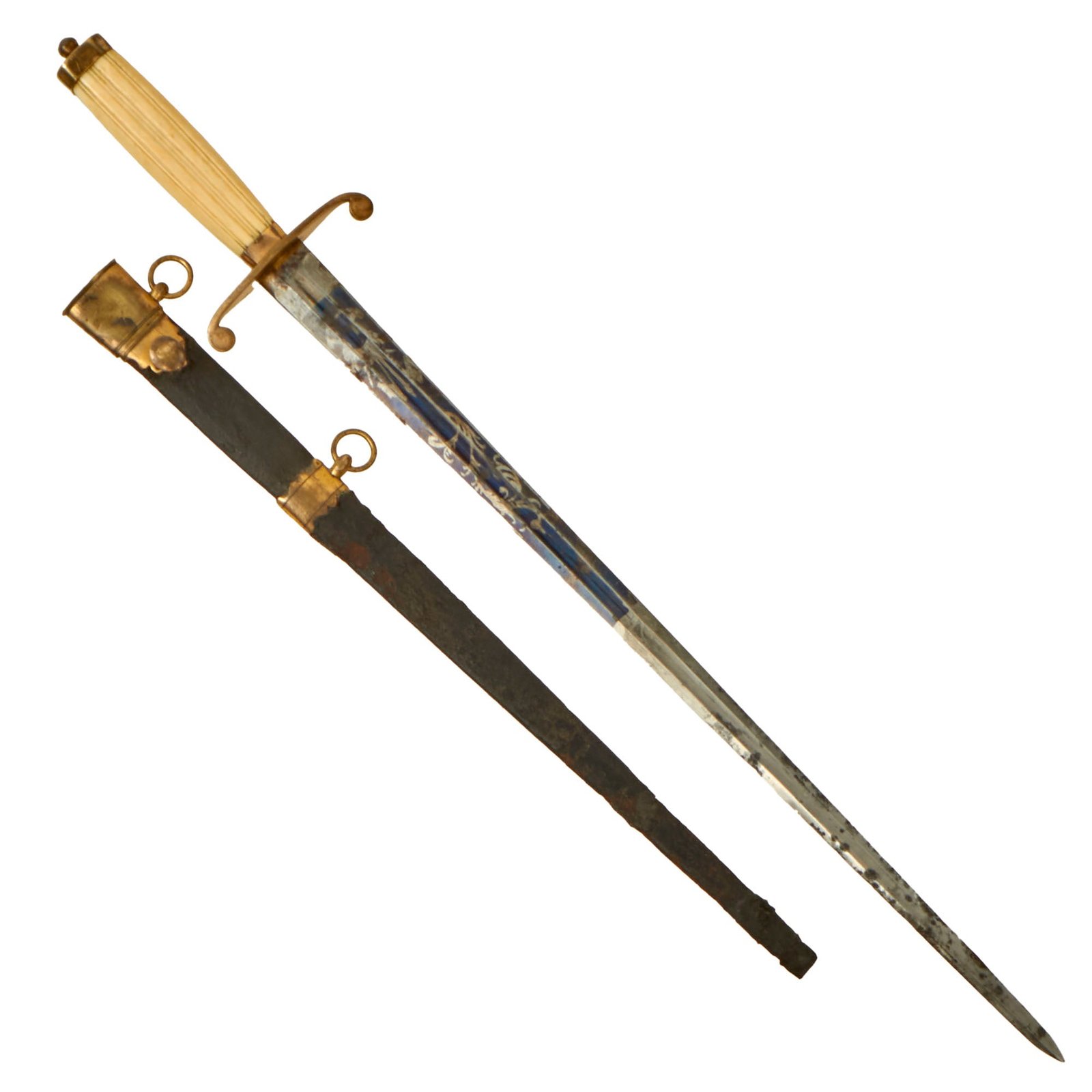 Buy Original British Napoleonic Midshipman Dirk Engraved to Admiral Sir Henry Digby GCB - Commanded the HMS Africa at Trafalgar | Original Firearms Antique For Sale