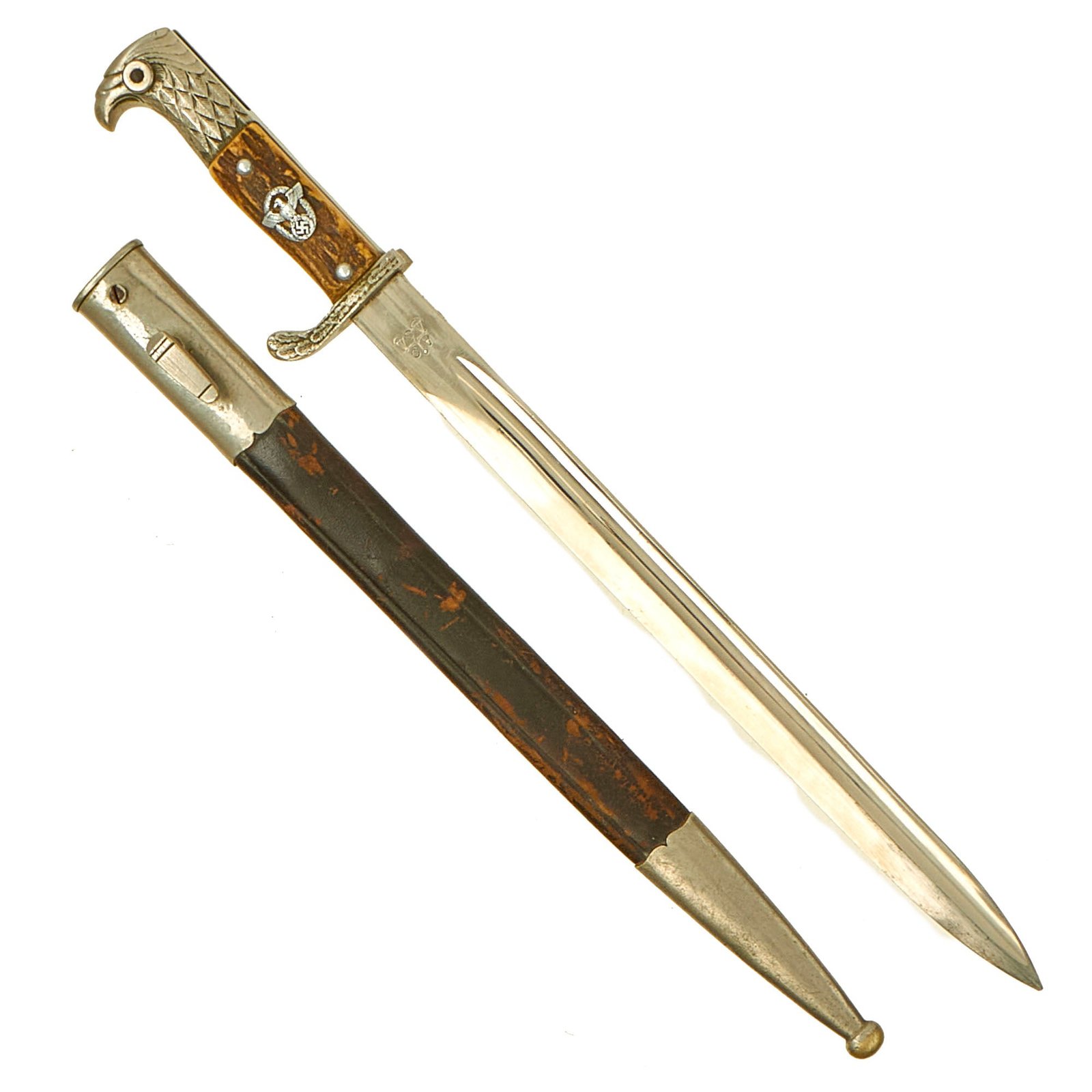 Buy Original German WWII Metropolitan Police Long Dress Bayonet by Alexander Coppel with Scabbard | Original Firearms Antique For Sale
