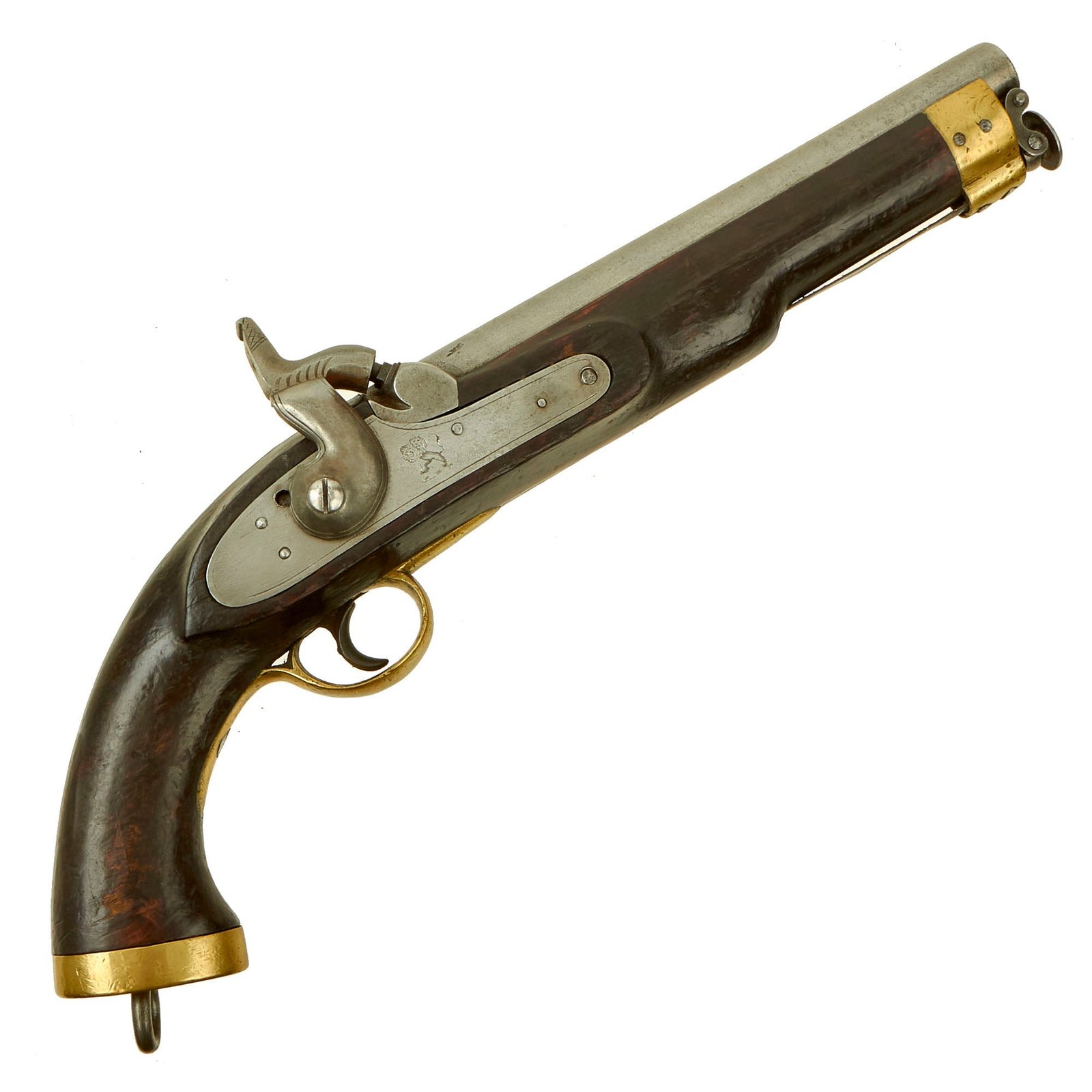 Buy Original British Made East India Company Model 1843 Percussion Dragoon Pistol with Barrel Markings | Original Firearms Antique For Sale
