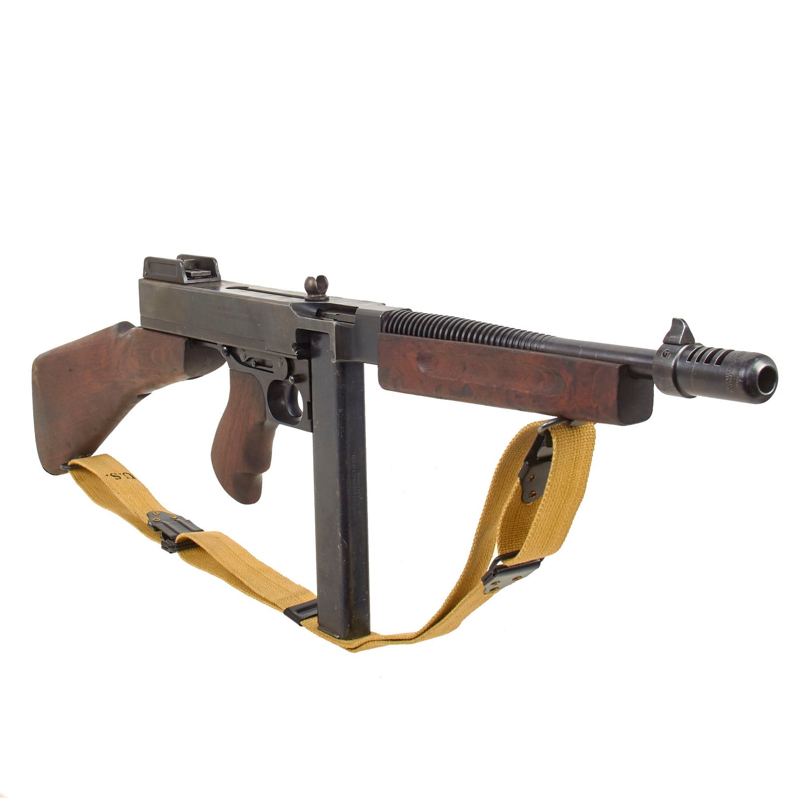 Buy Original U.S. WWII Thompson M1928A1 Display Submachine Gun Serial NO.S-308354 - Original WW2 Parts | Original Firearms Antique For Sale