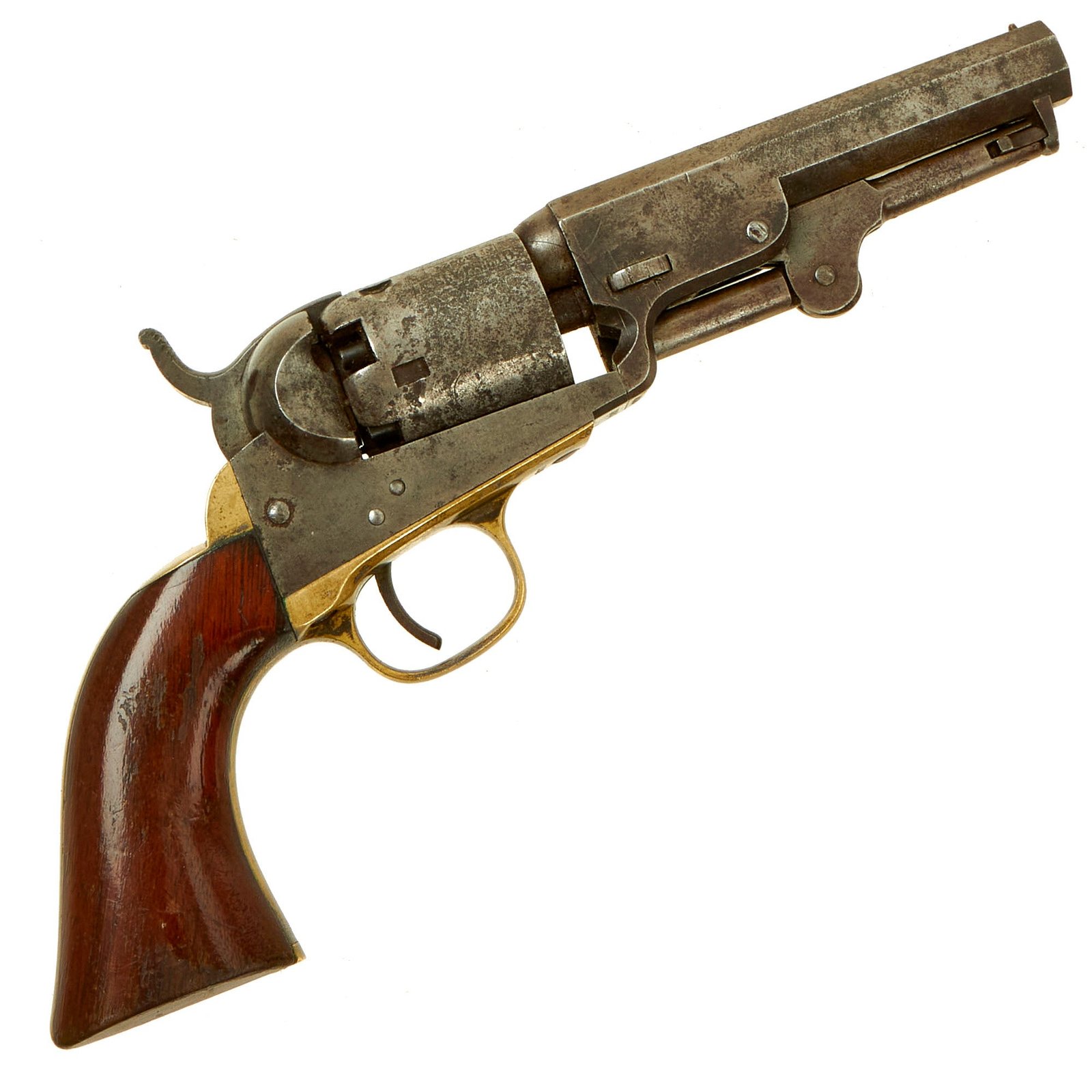 Buy Original U.S. Civil War Colt M1849 Pocket Percussion Revolver with 4" Barrel made in 1857 - Matching Serial 132927 | Original Firearms Antique For Sale