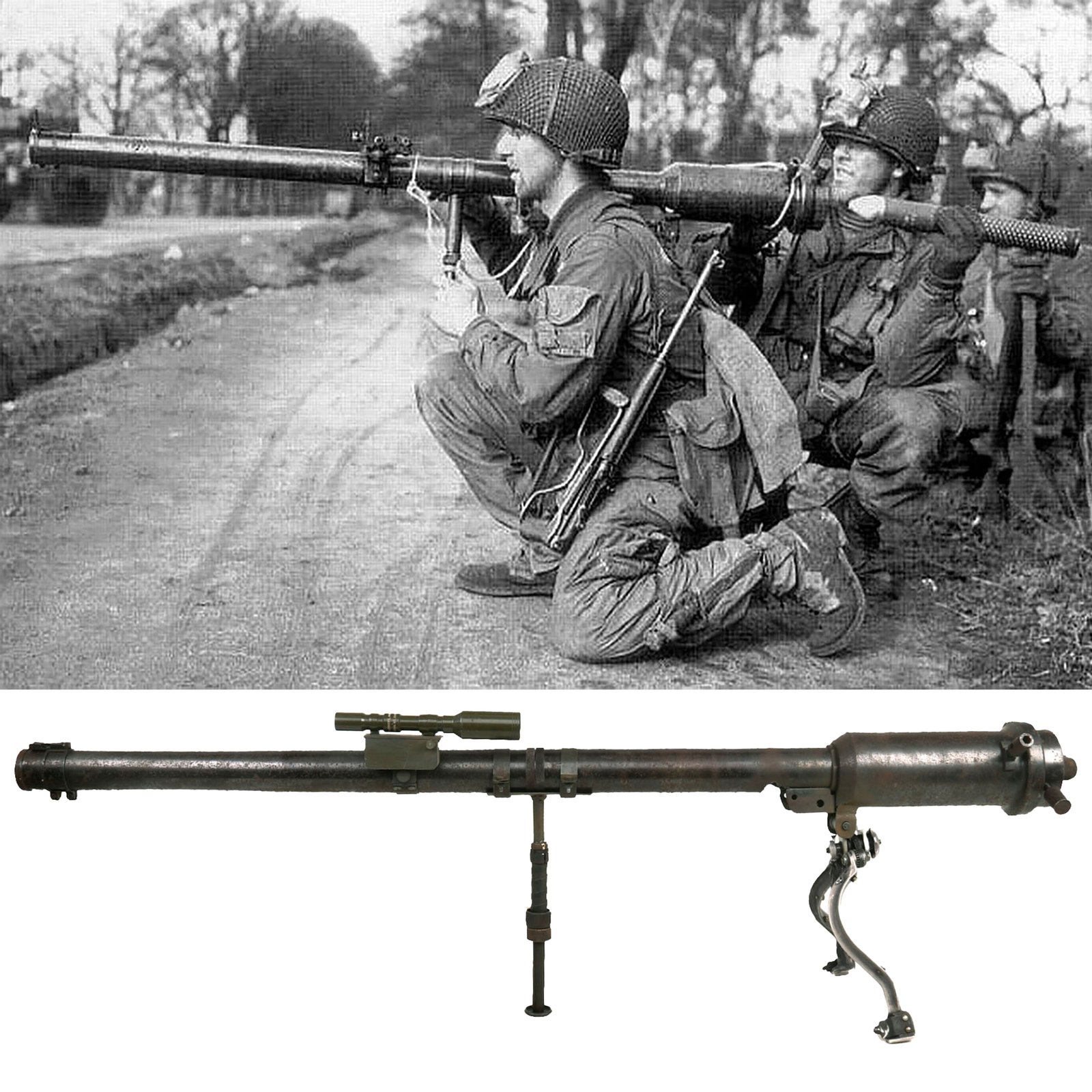 Buy Original U.S. WWII Paratrooper M18 Recoilless Rifle with 57mm Round in Canister & Accessories - Inert | Original Firearms Antique For Sale
