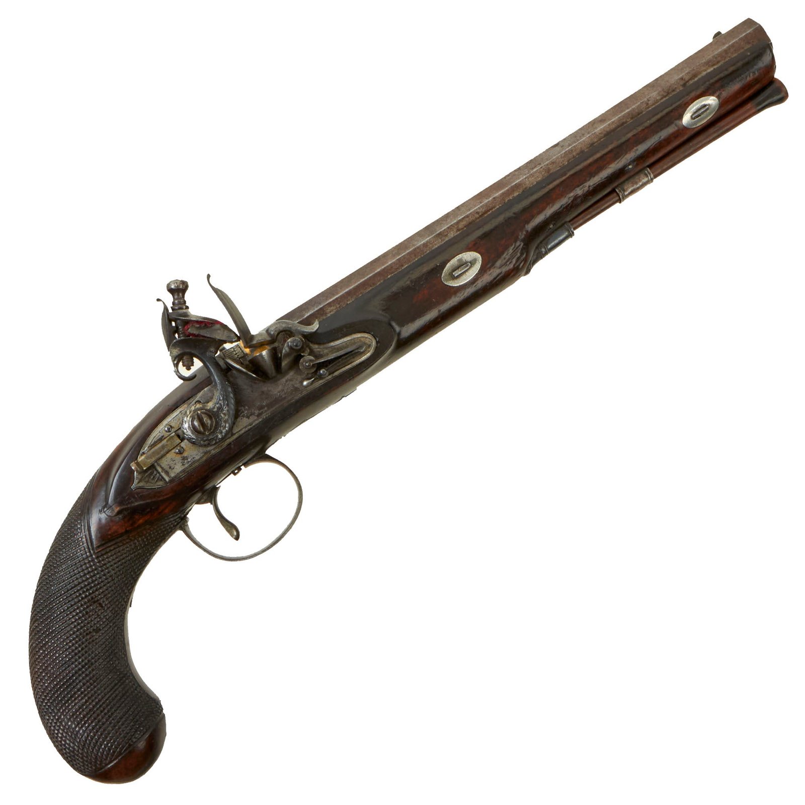 Buy Original British Flintlock Officer's Dueling Pistol by Richard Wallis of London with Set Trigger & Twist Forged Barrel - Circa 1800 | Original Firearms Antique For Sale