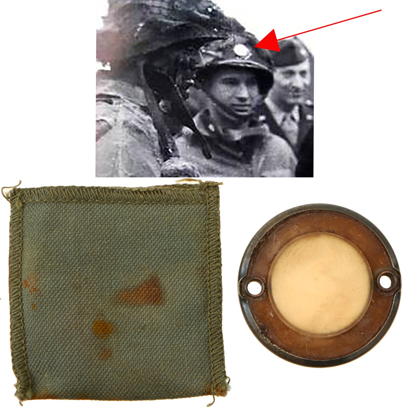 Buy Original U.S. WWII Paratrooper D-Day Normandy Invasion Clip on Luminous Disc Helmet Marker With Original Pouch | Original Firearms Antique For Sale