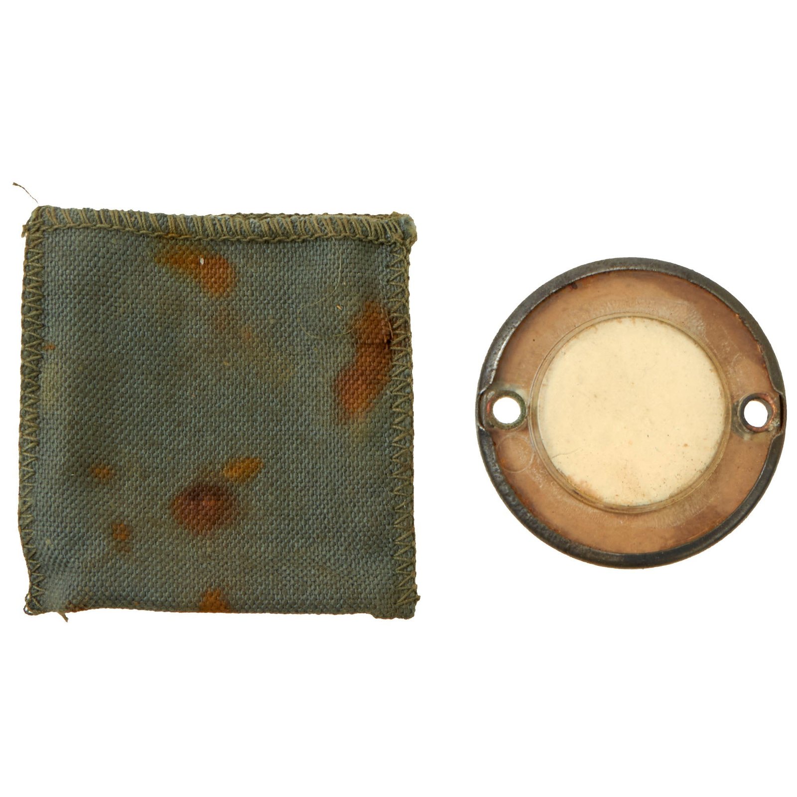 Buy Original U.S. WWII Paratrooper D-Day Normandy Invasion Clip On Luminous Disc Helmet Marker With Original Pouch | Original Firearms Antique For Sale