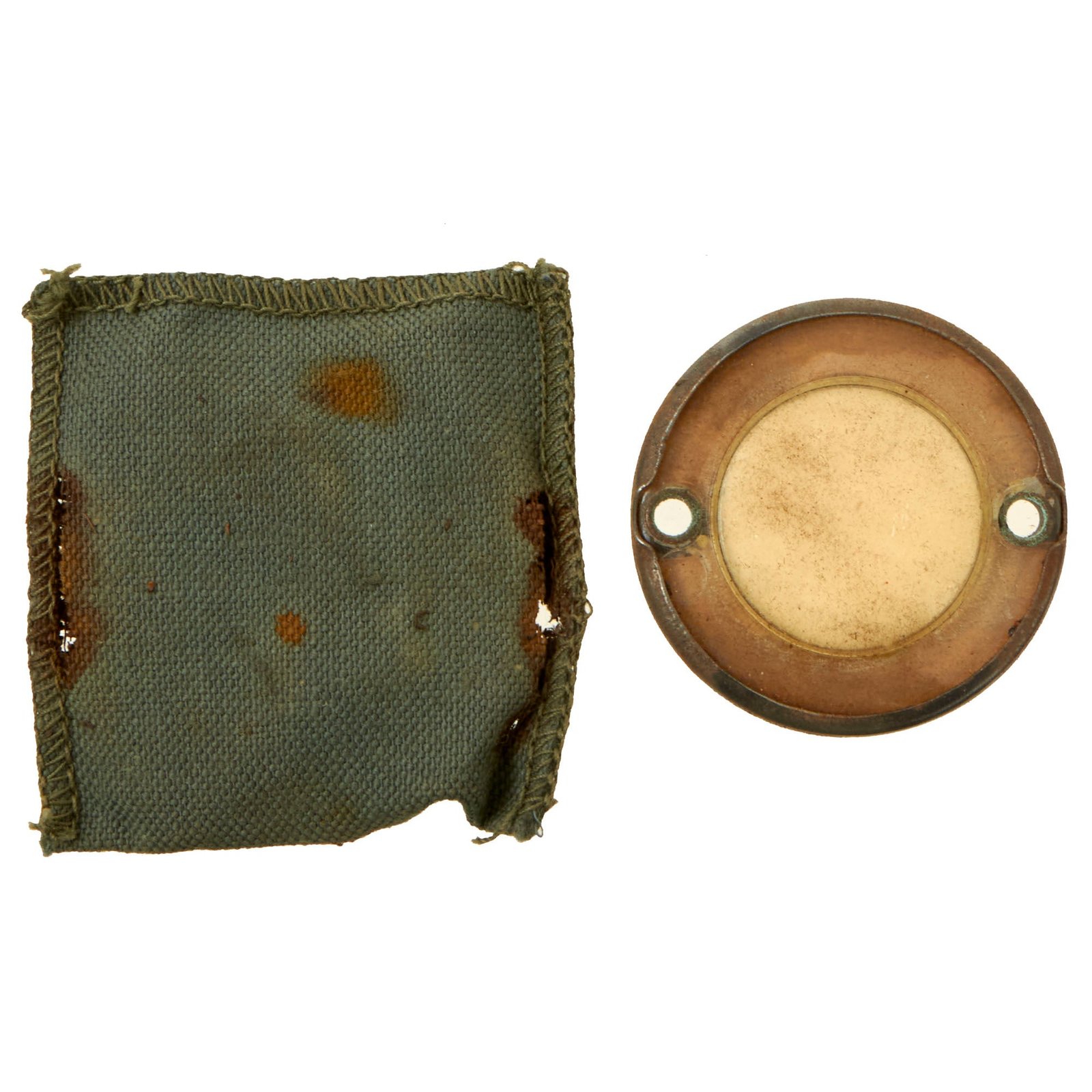 Buy Original U.S. WWII Paratrooper D-Day Normandy Invasion Clip On Luminous Disc Helmet Marker With Original Pouch | Original Firearms Antique For Sale